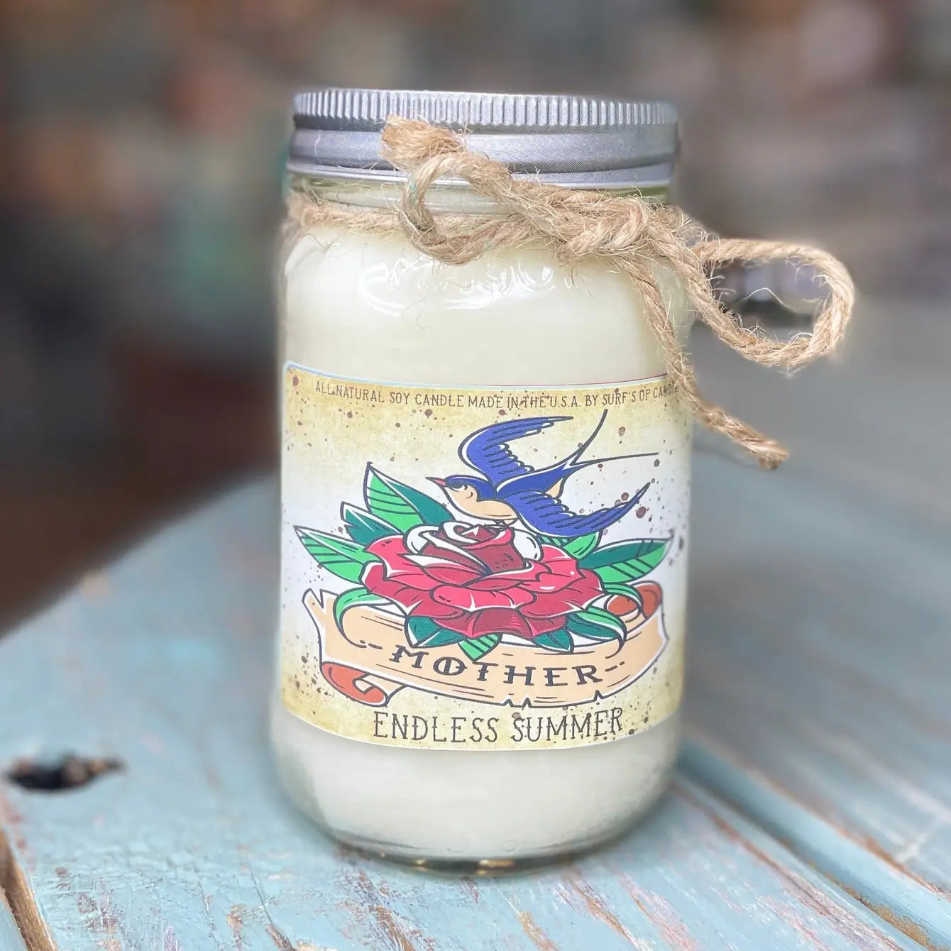 Endless Summer Tattoo Inspired Mason Jar Candle - Mother's Day Collection