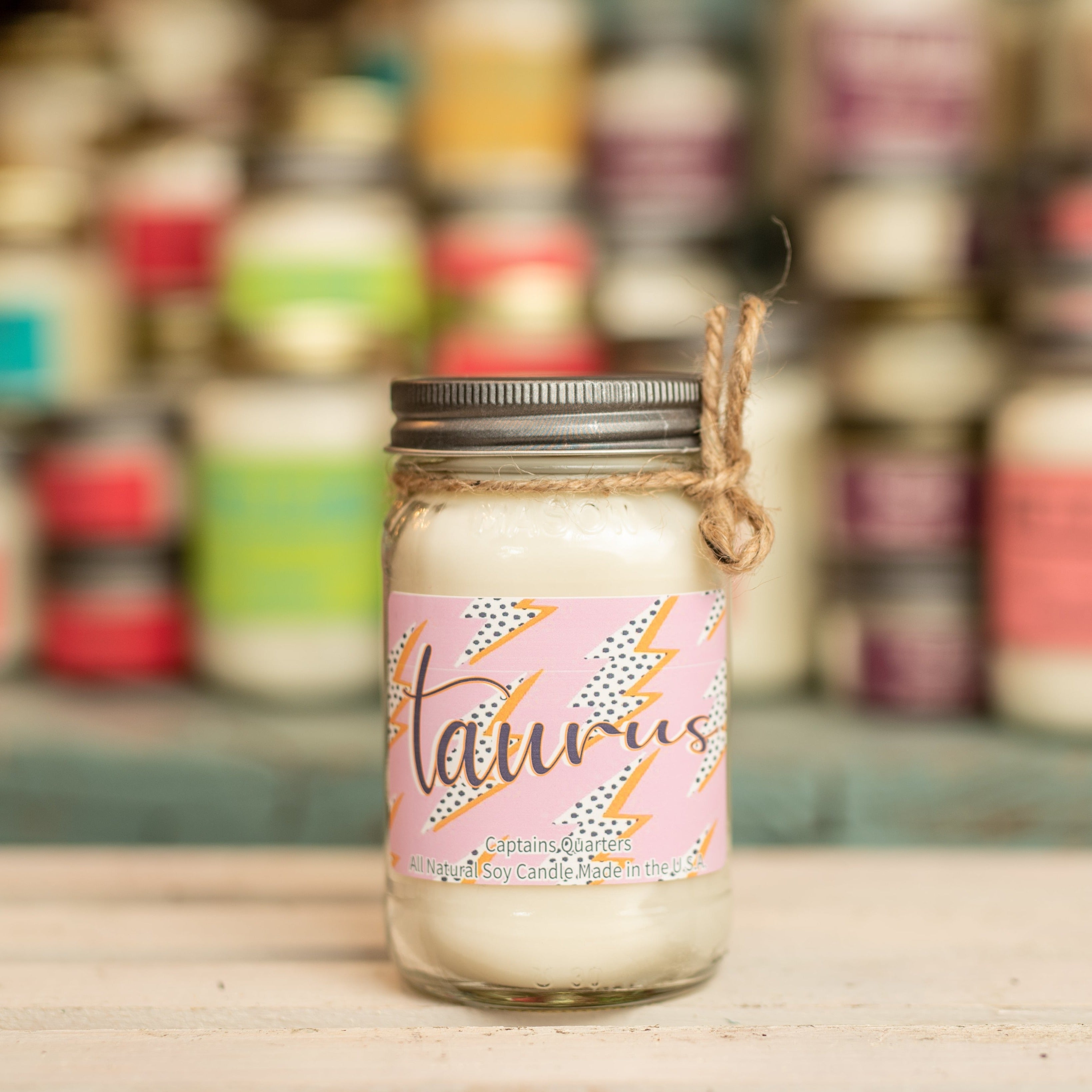 Vintage Taurus Captains Quarters Mason Jar - Zodiac Collection