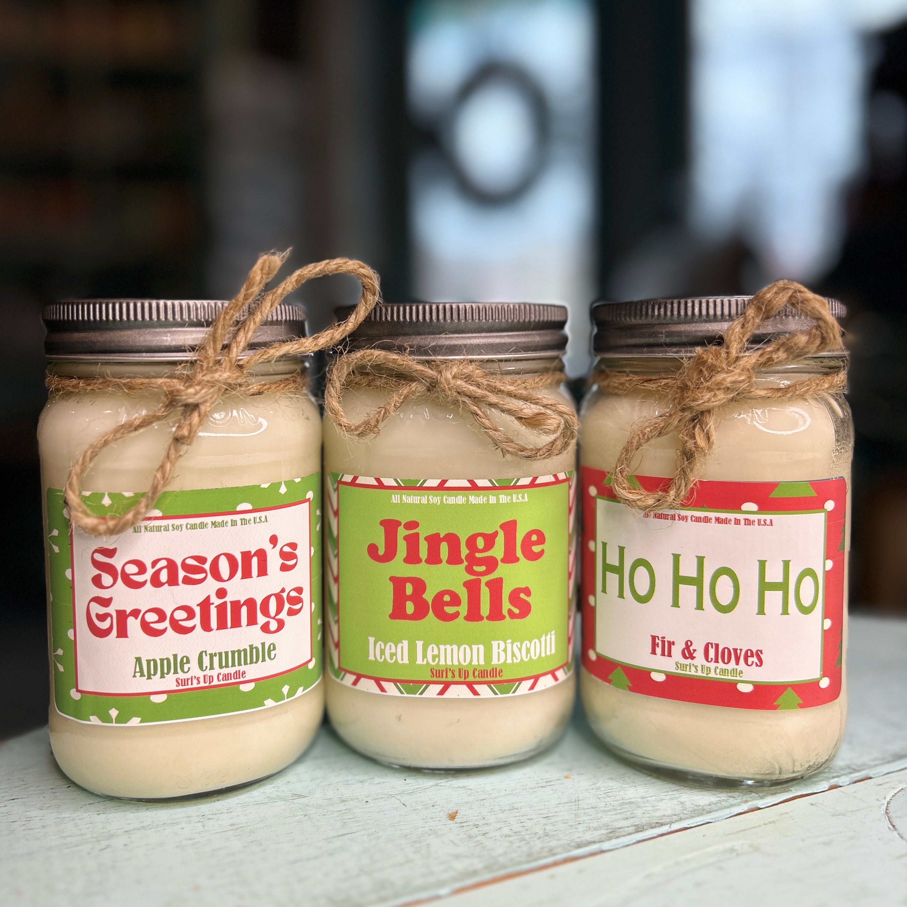 Festive Mason Jar Candle Trio - Christmas Collection