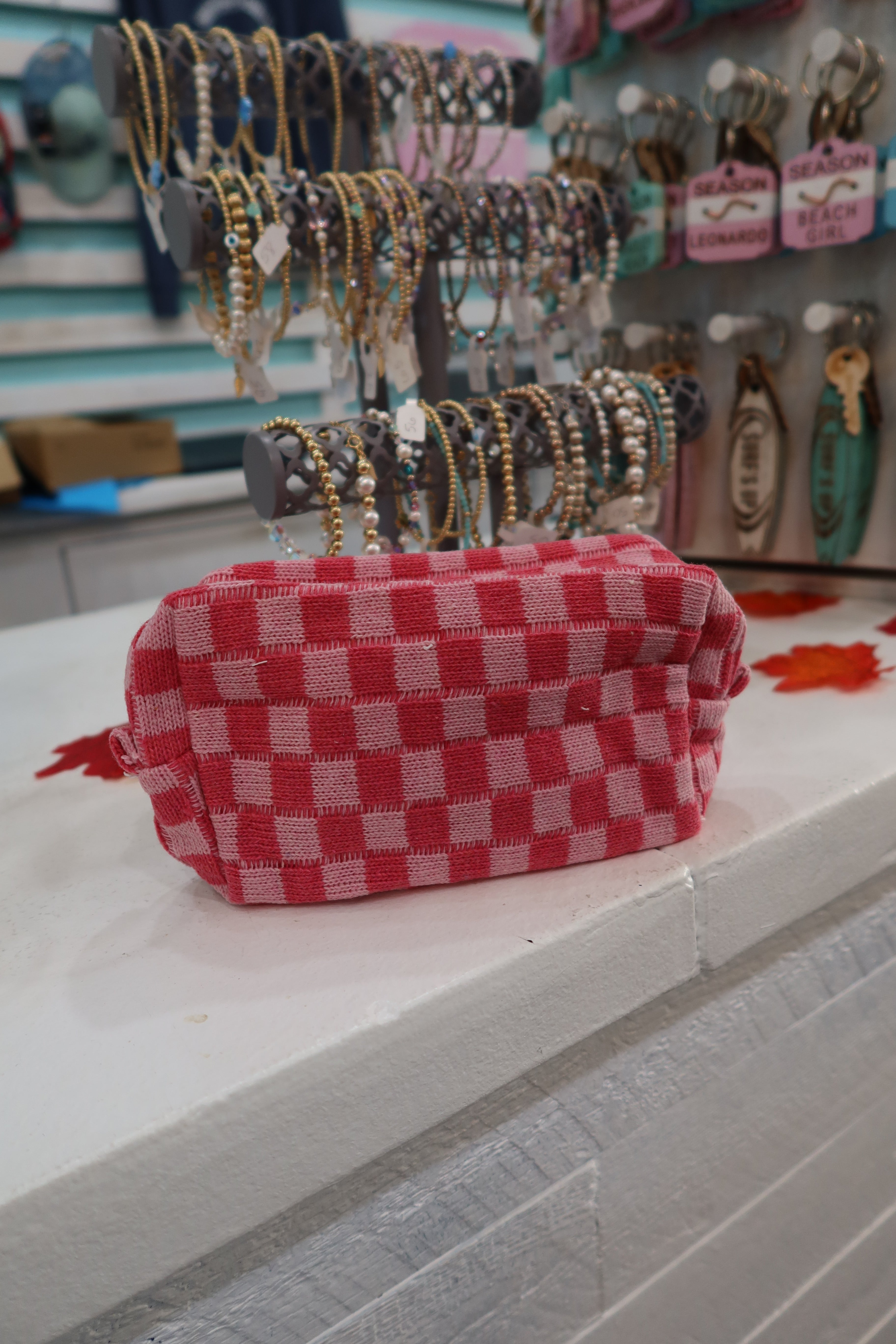 Small Checkered Toiletry Bag