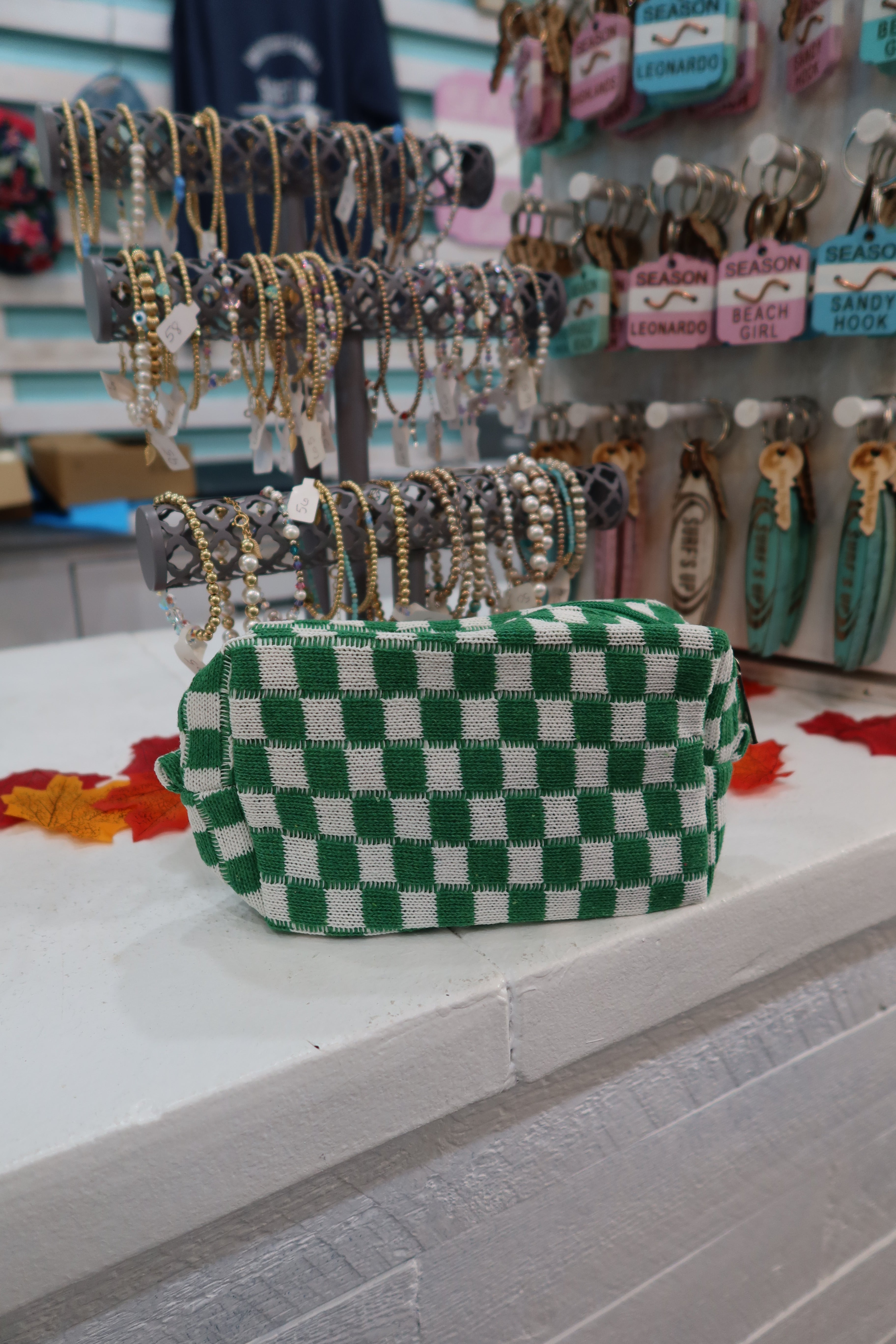 Small Checkered Toiletry Bag
