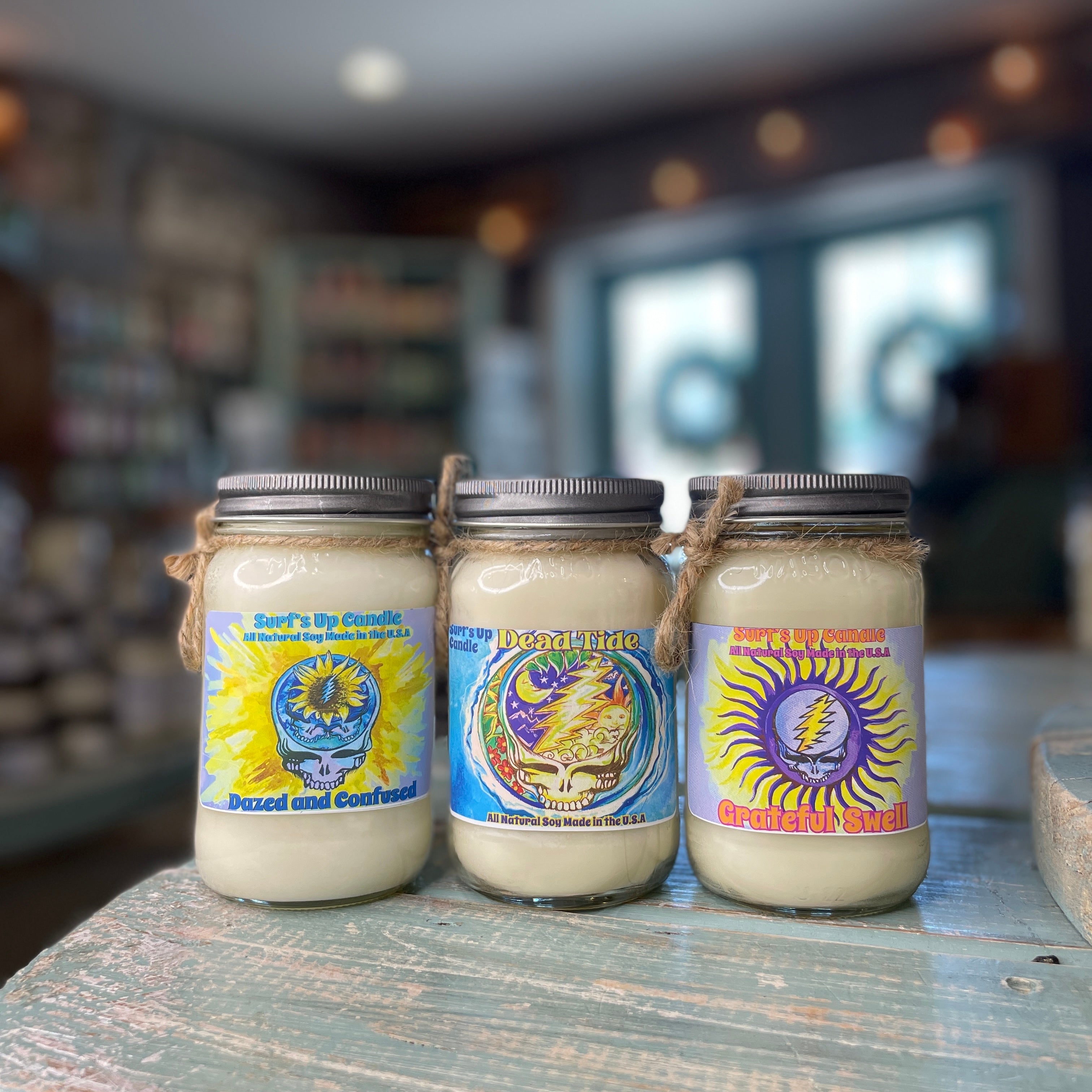 Anthem of the Sun Mason Jar Candle Trio- Grateful Dead Inspired Collection