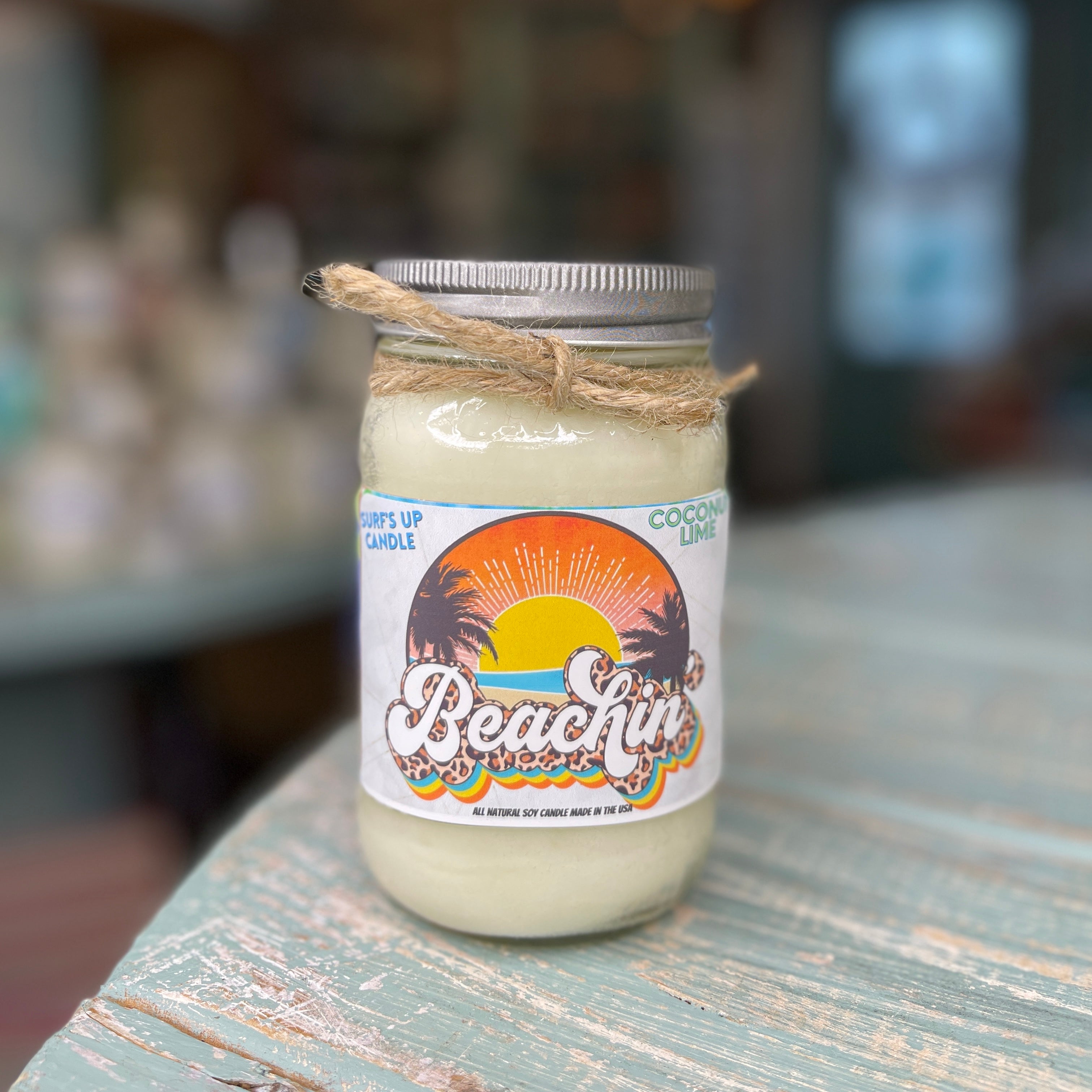 Beachin' Coconut Lime Mason Jar Candle