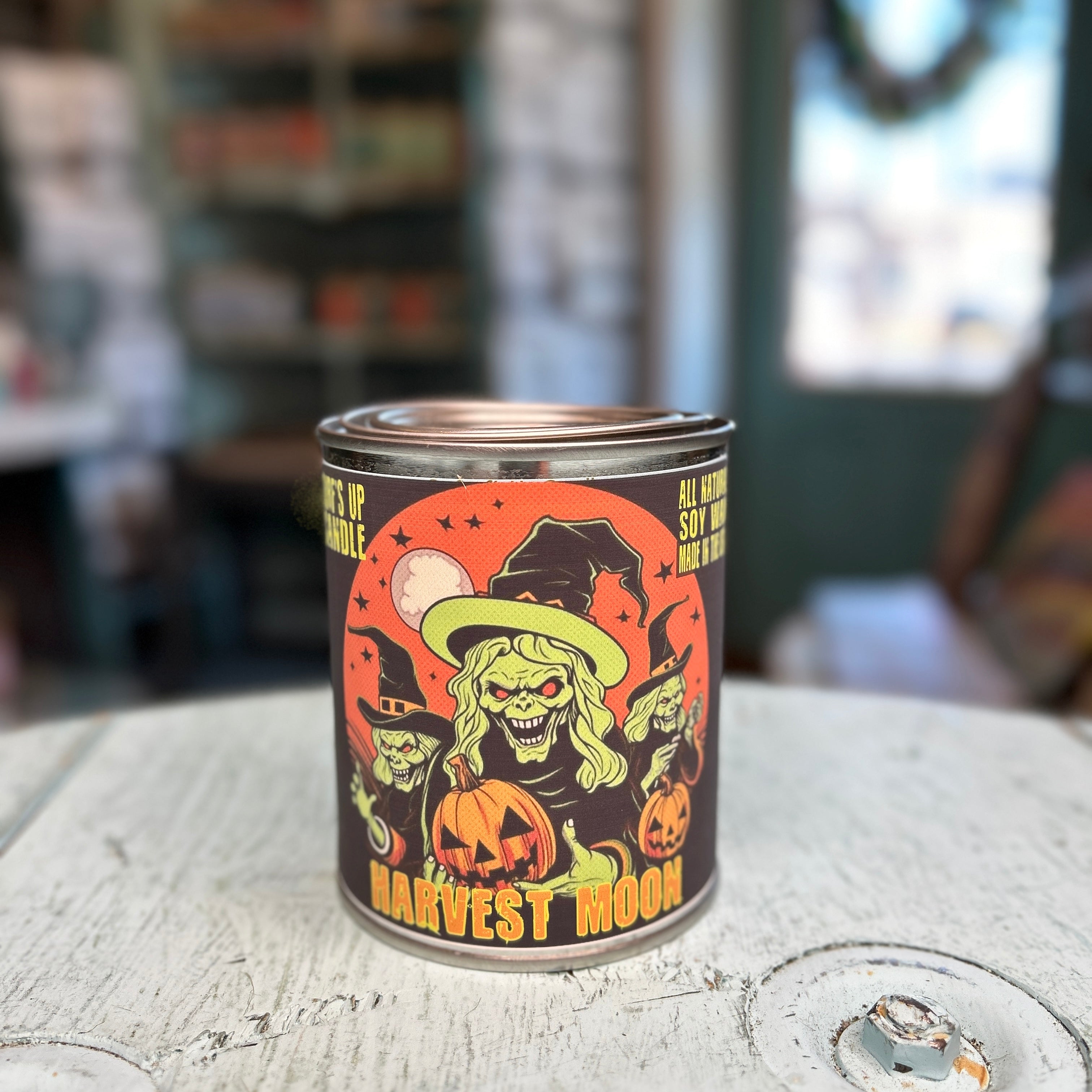 Witch's Brew Harvest Moon Paint Can Candle - Halloween Collection