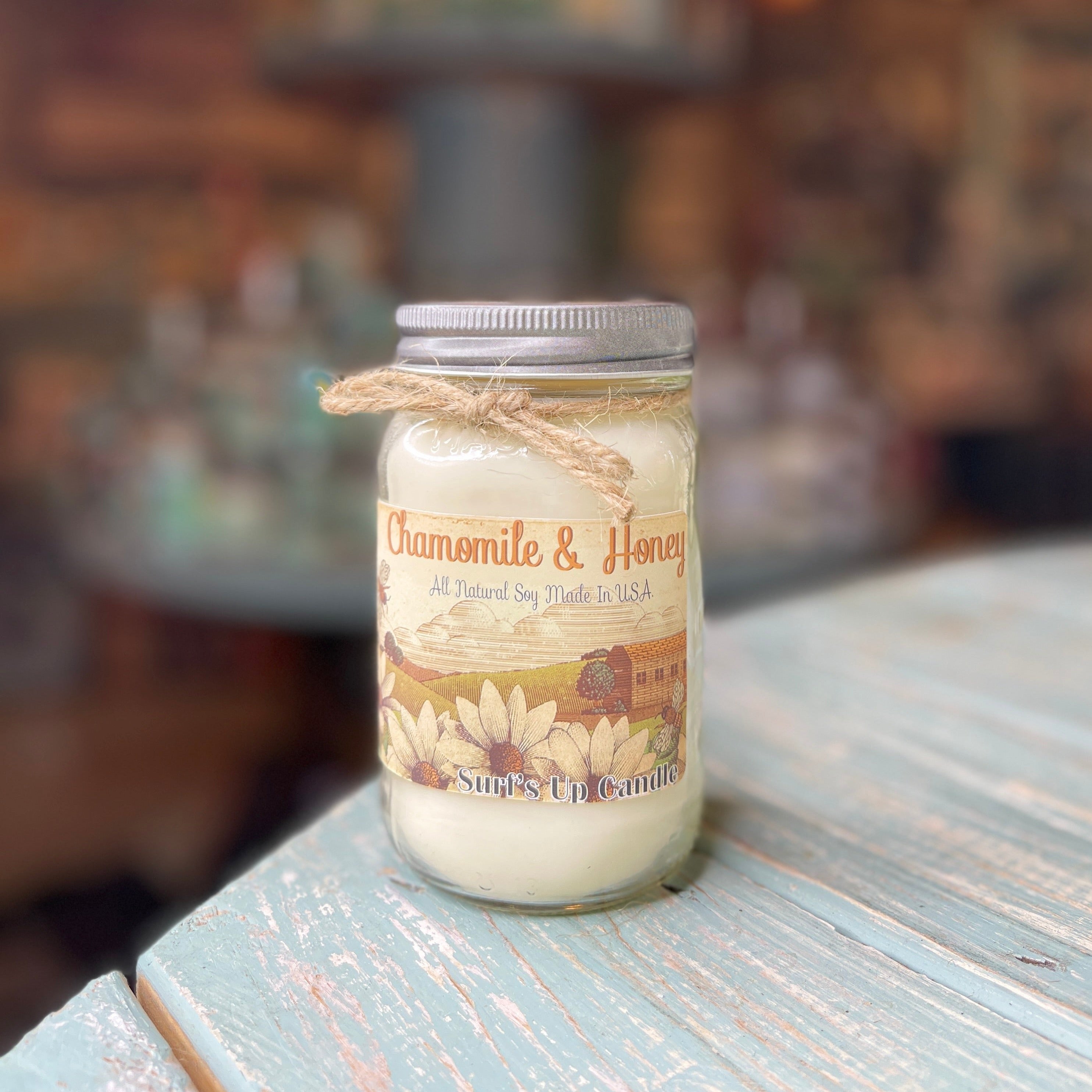 Chamomile and Honey Mason Jar Candle - Vintage Collection