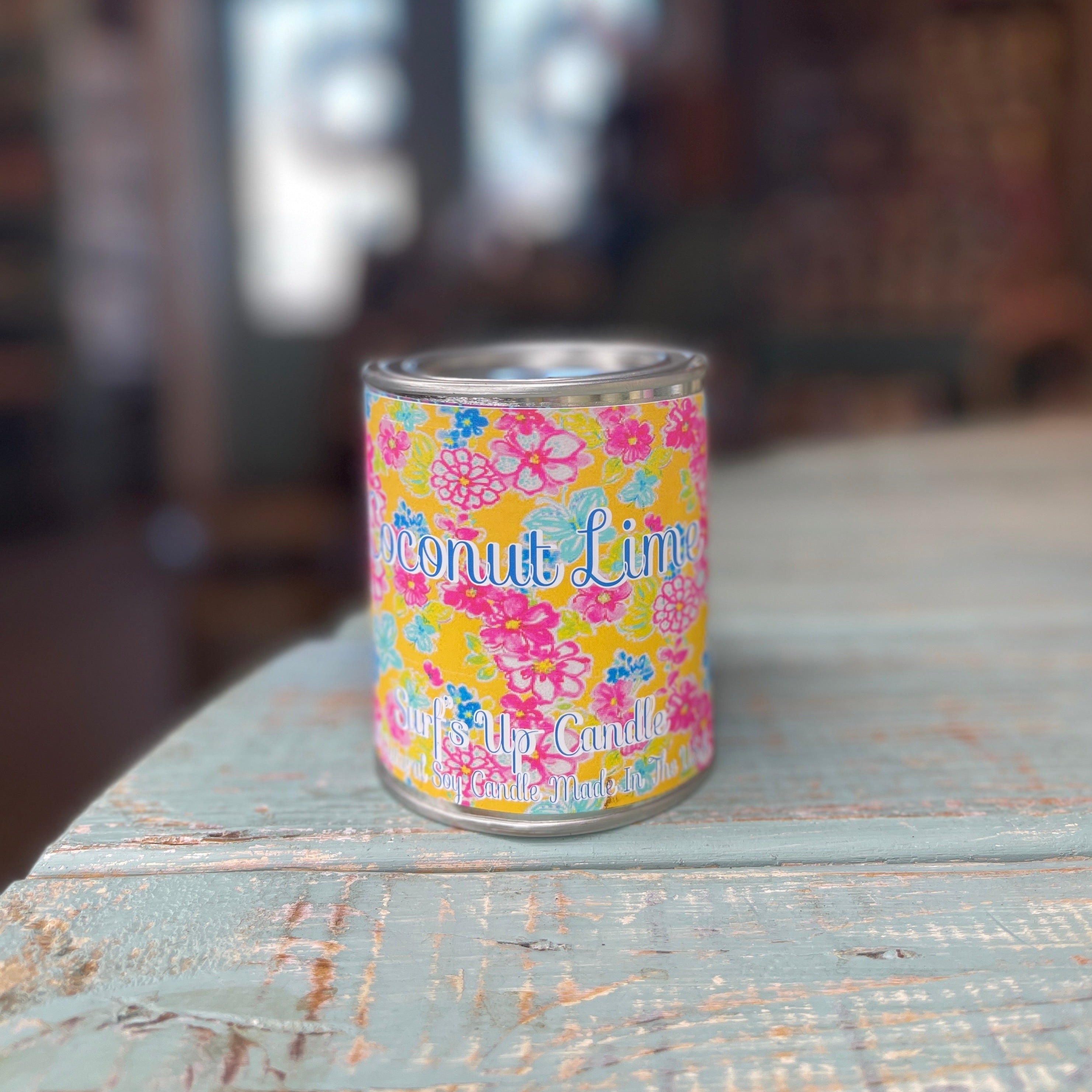 Coconut Lime Paint Can Candle - Floral Edition