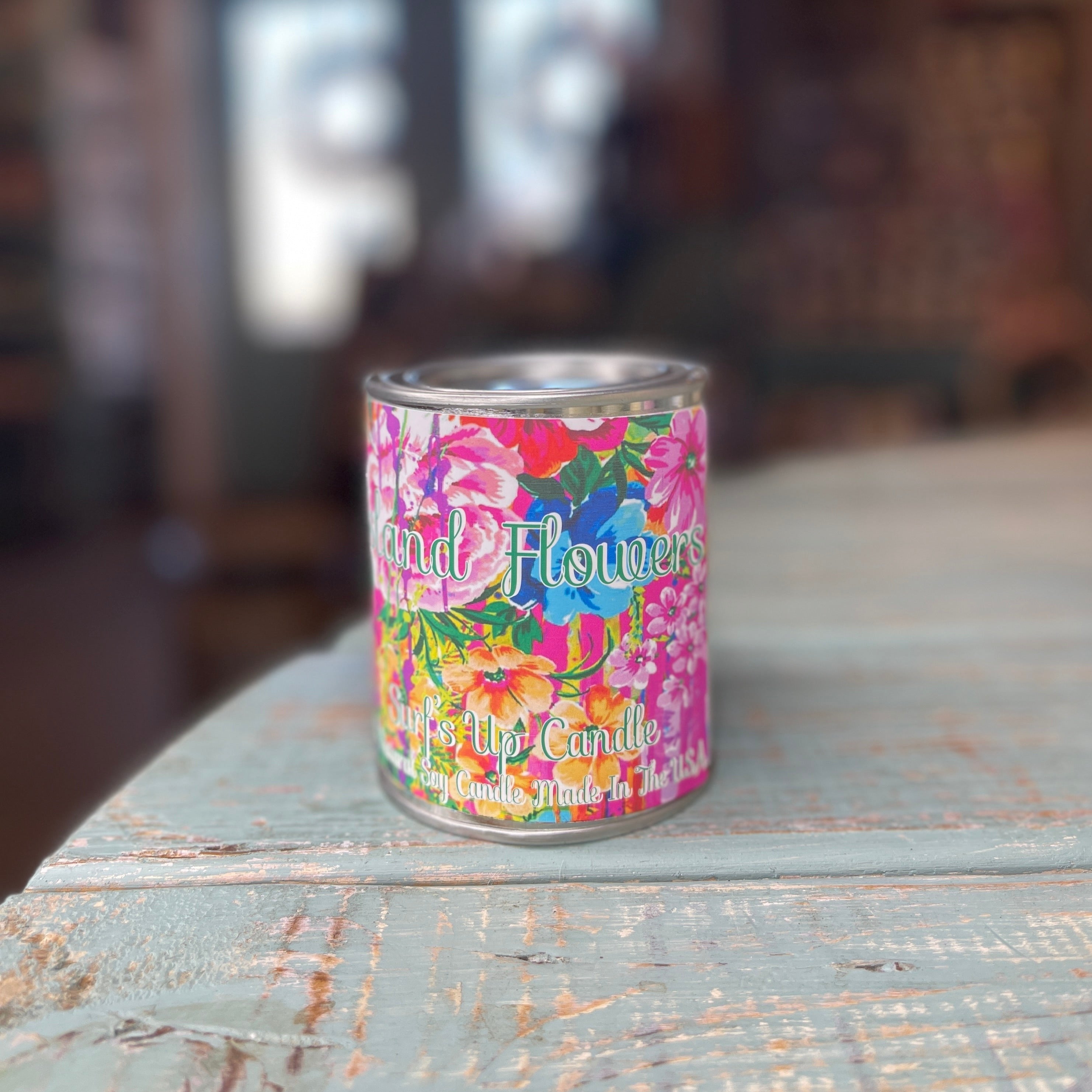 Island Flowers Paint Can Candle - Floral Edition