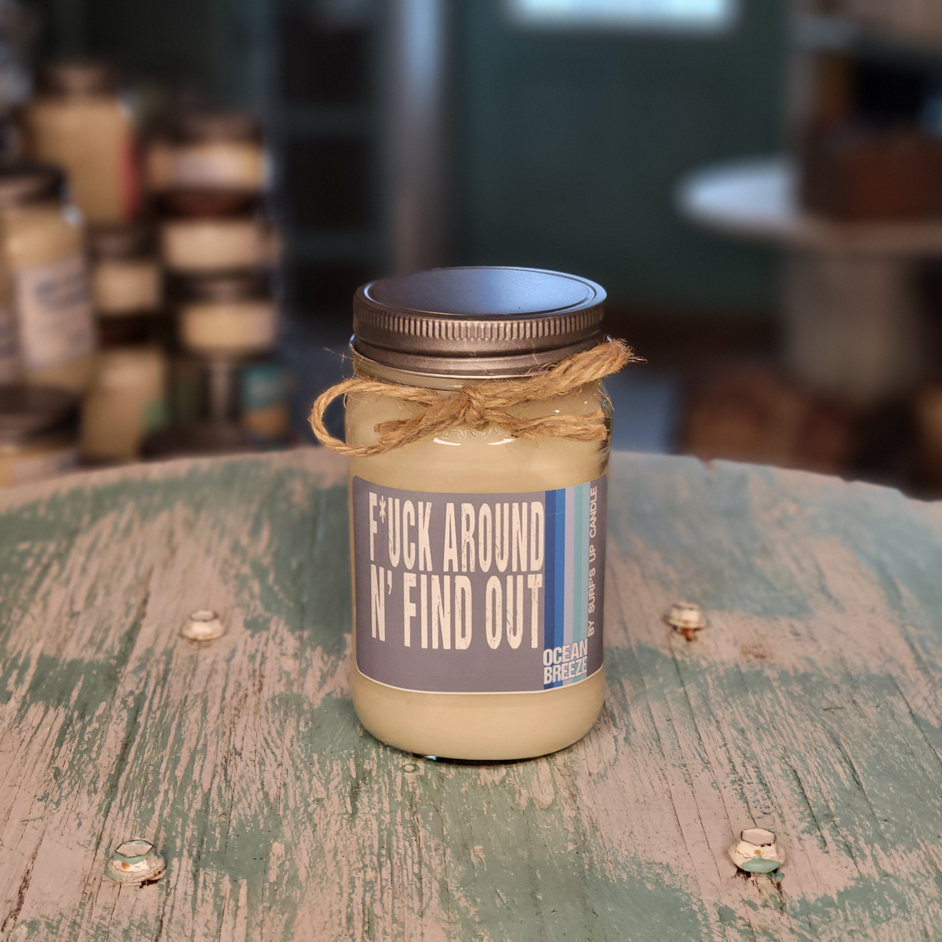 F*ck Around Ocean Breeze Mason Jar Candle - Not Your Mother's Collection
