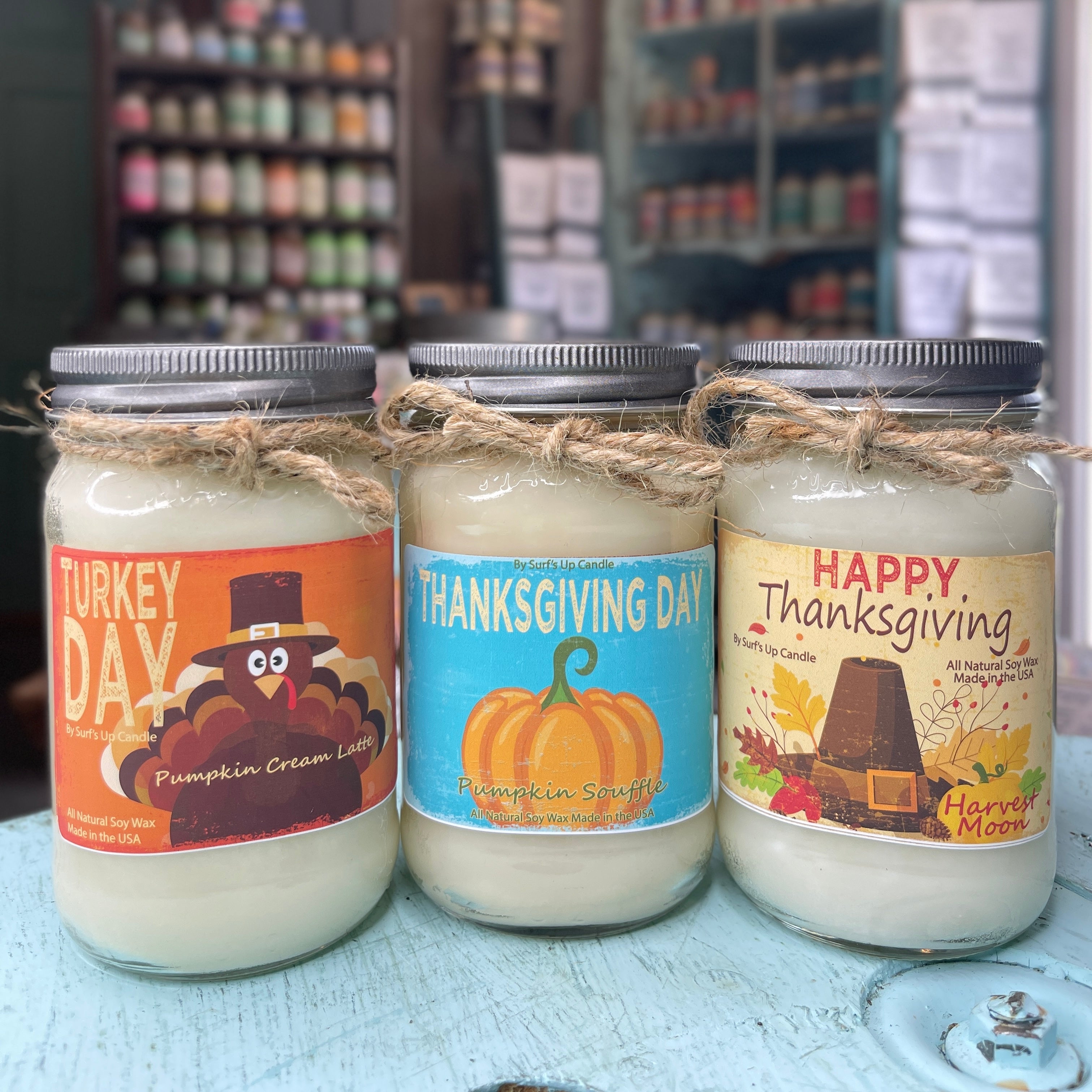 Vintage Thanksgiving Mason Jar Trio - Thanksgiving Collection