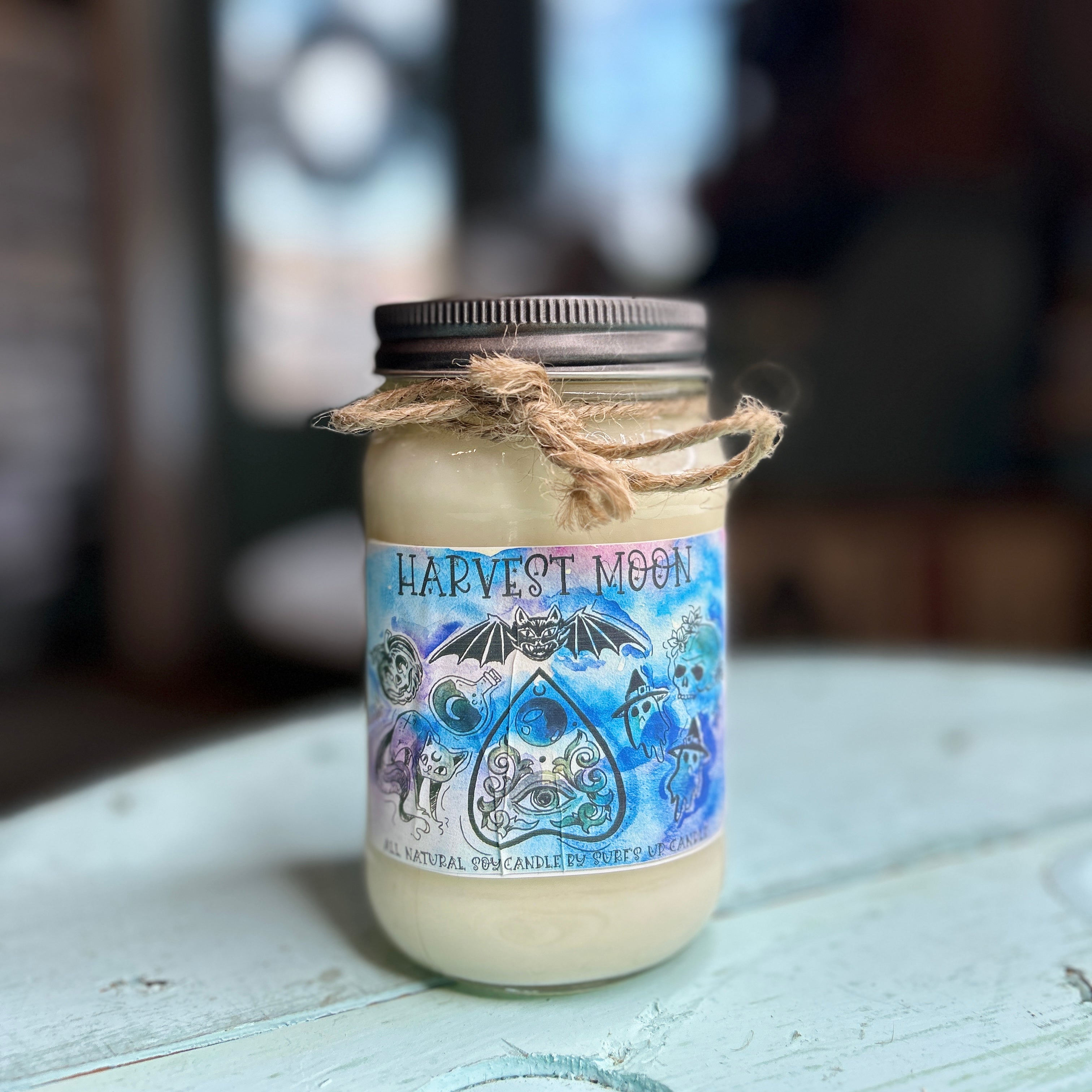 Ouija Board Harvest Moon Mason Jar Candle - Halloween Collection