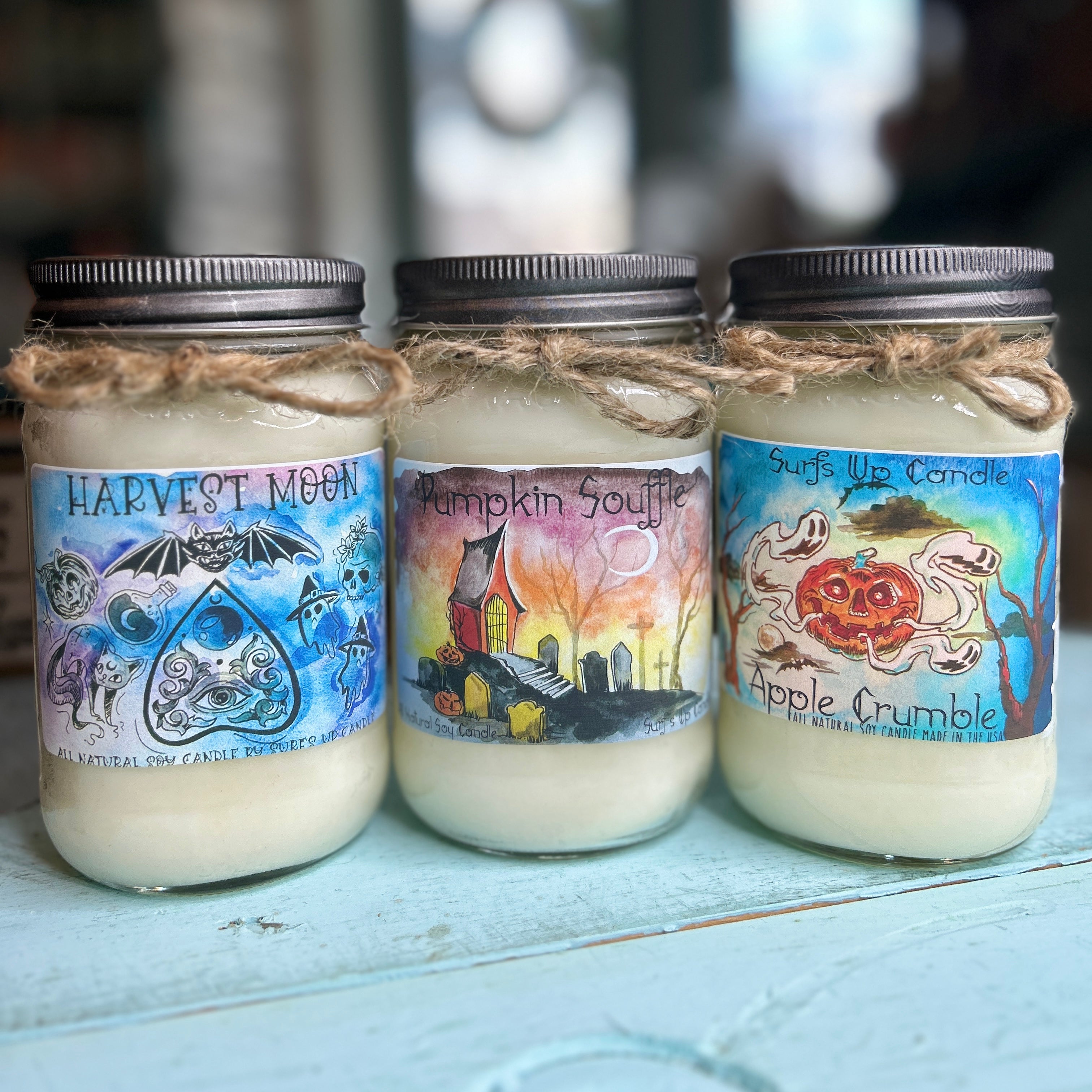 Spooky Nights Mason Jar Candle Trio - Halloween Collection