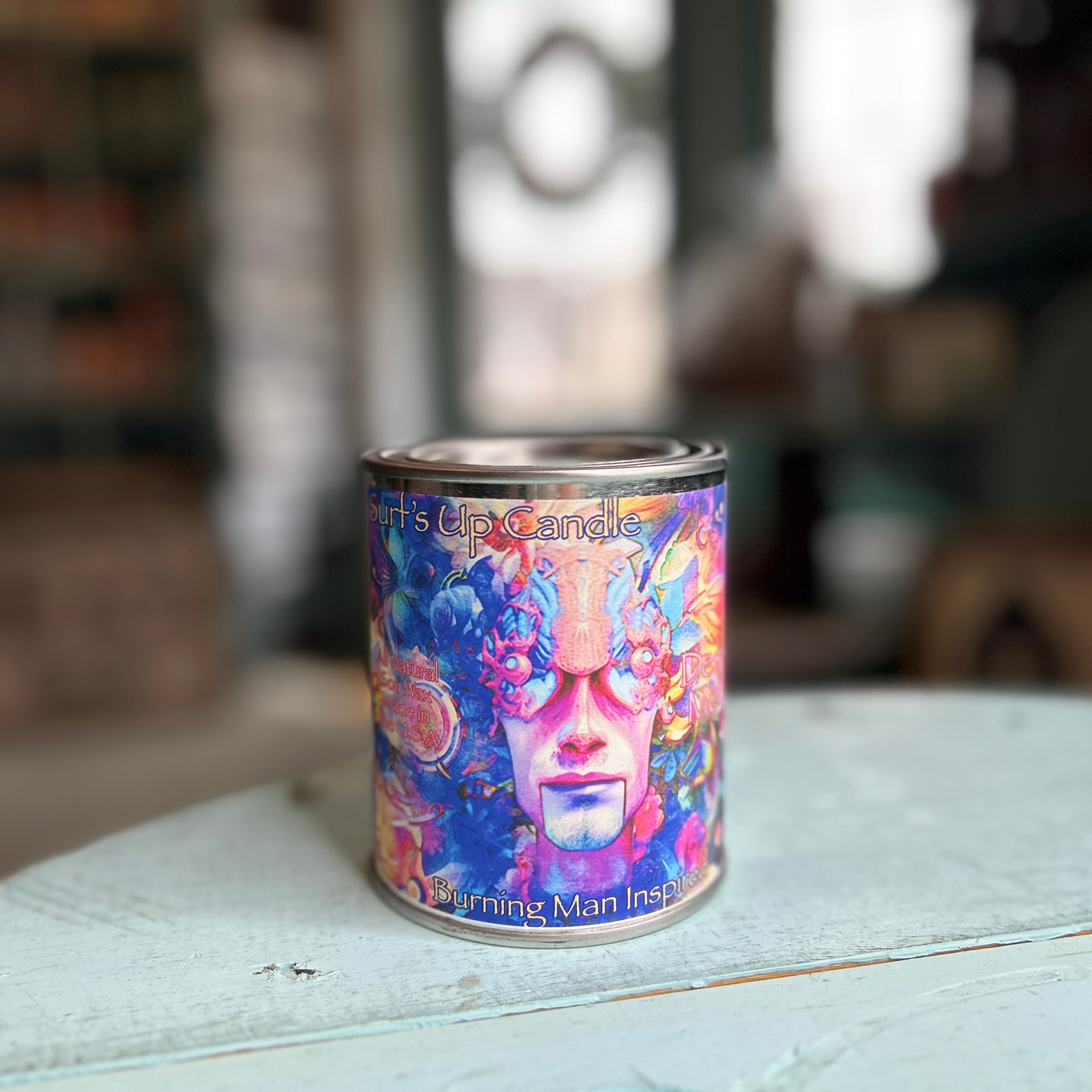 Psychodelic Desert Moon Paint Can Candle - Burning Man Inspired Collection