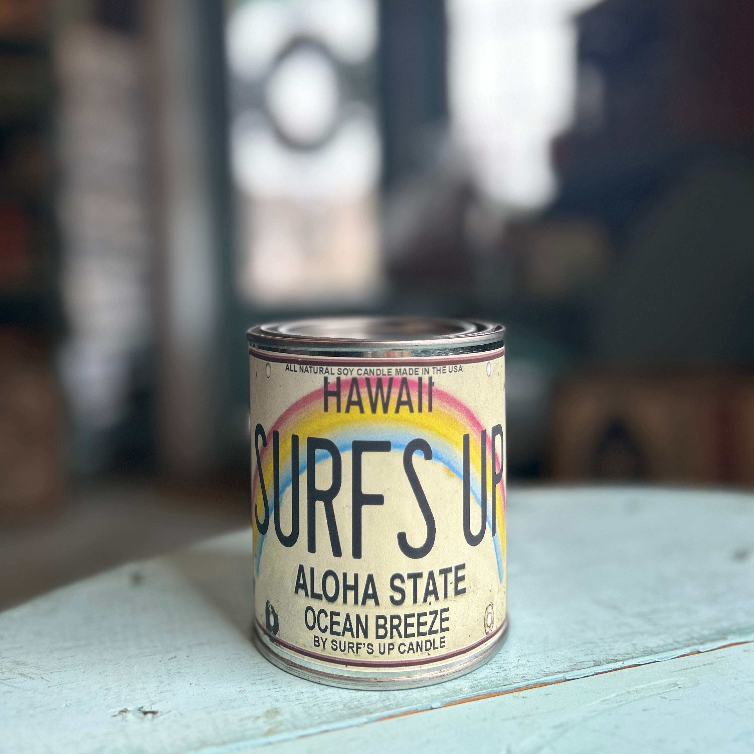 Hawaii License Plate Ocean Breeze Paint Can Candle - Relief for Lahaina
