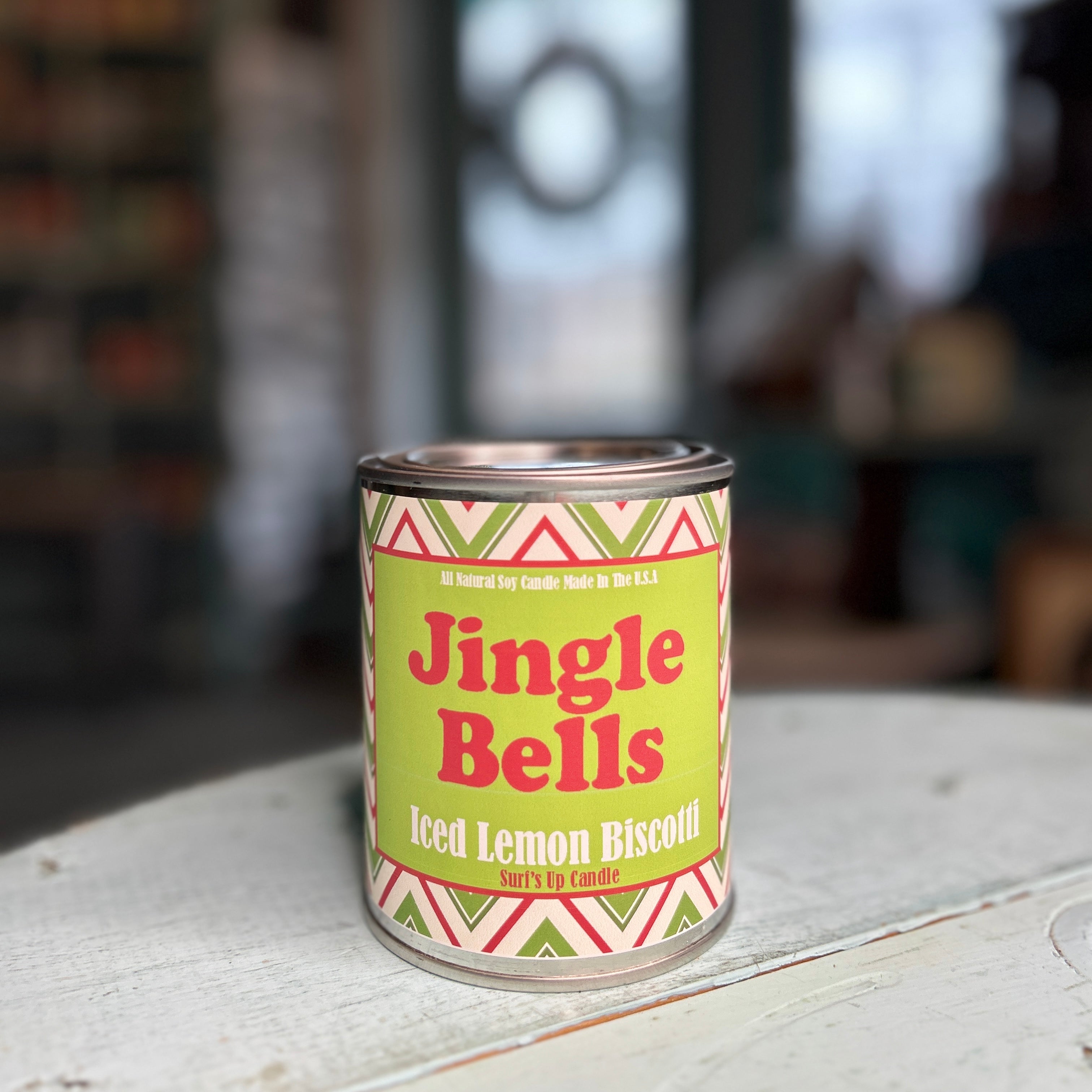 Jingle Bells Iced Lemon Biscotti Paint Can Candle - Christmas Collection