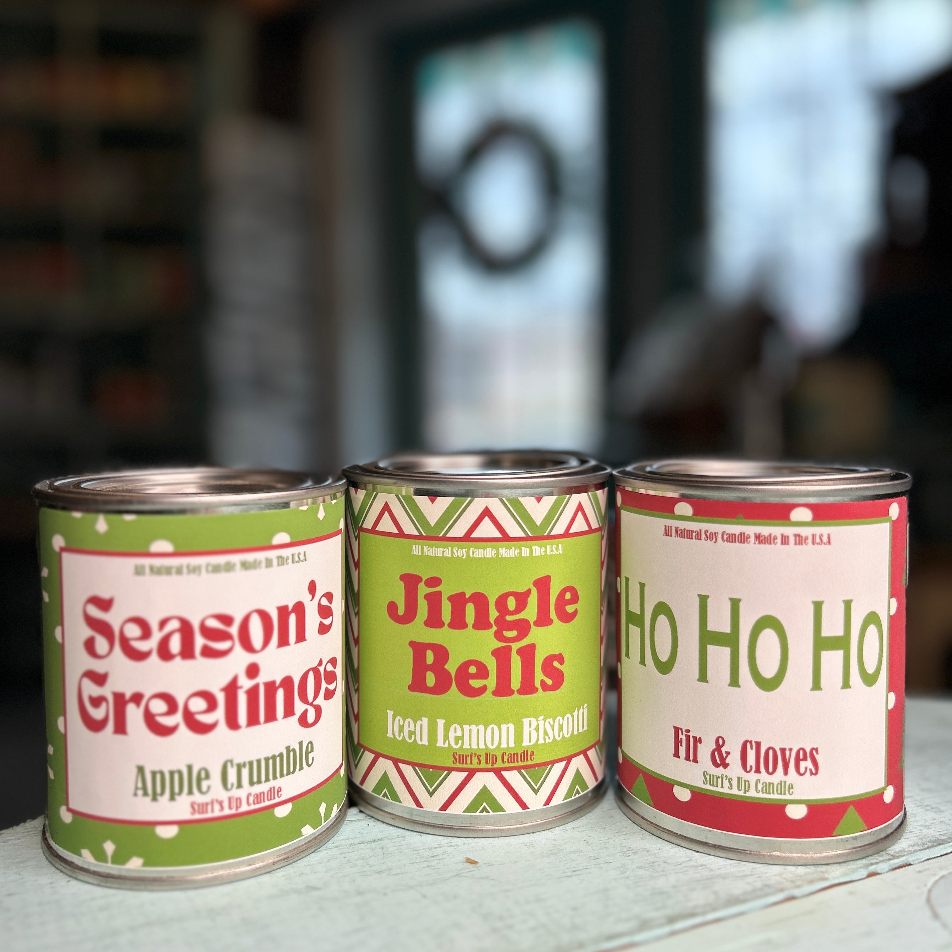 Festive Paint Can Candle Trio - Christmas Collection