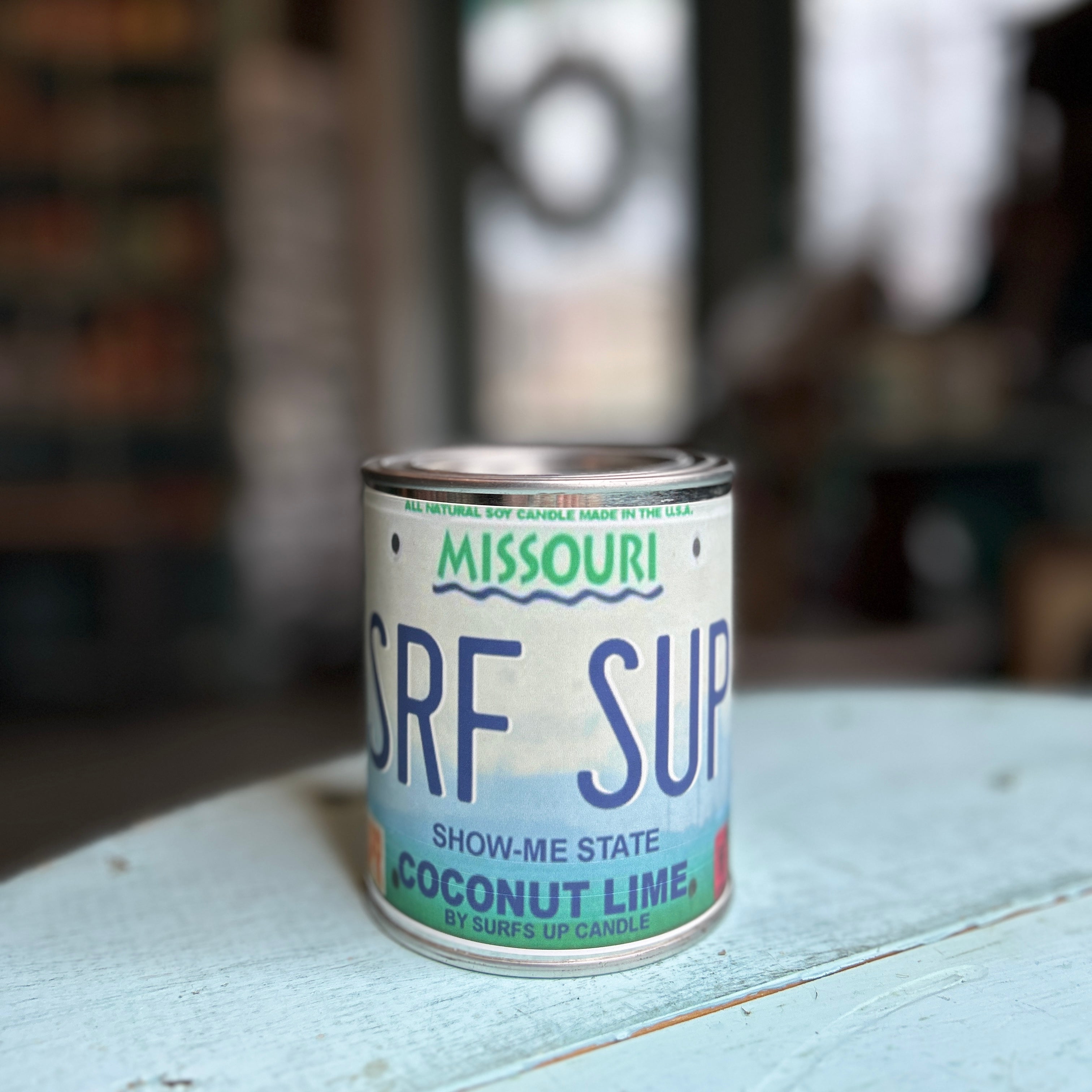 Missouri License Plate Coconut Lime Paint Can Candle