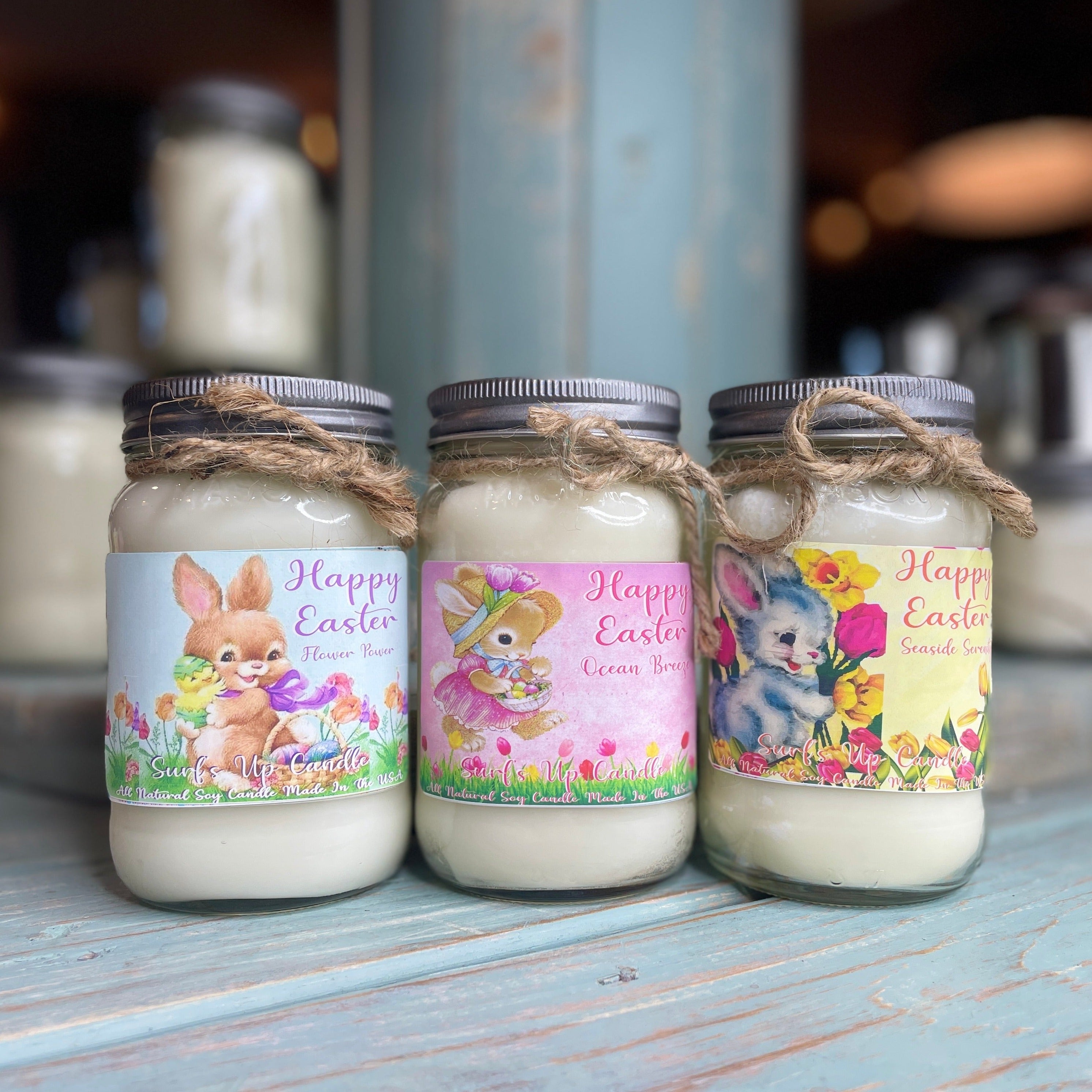 Vintage Happy Mason Jar Easter Trio - Easter Collection