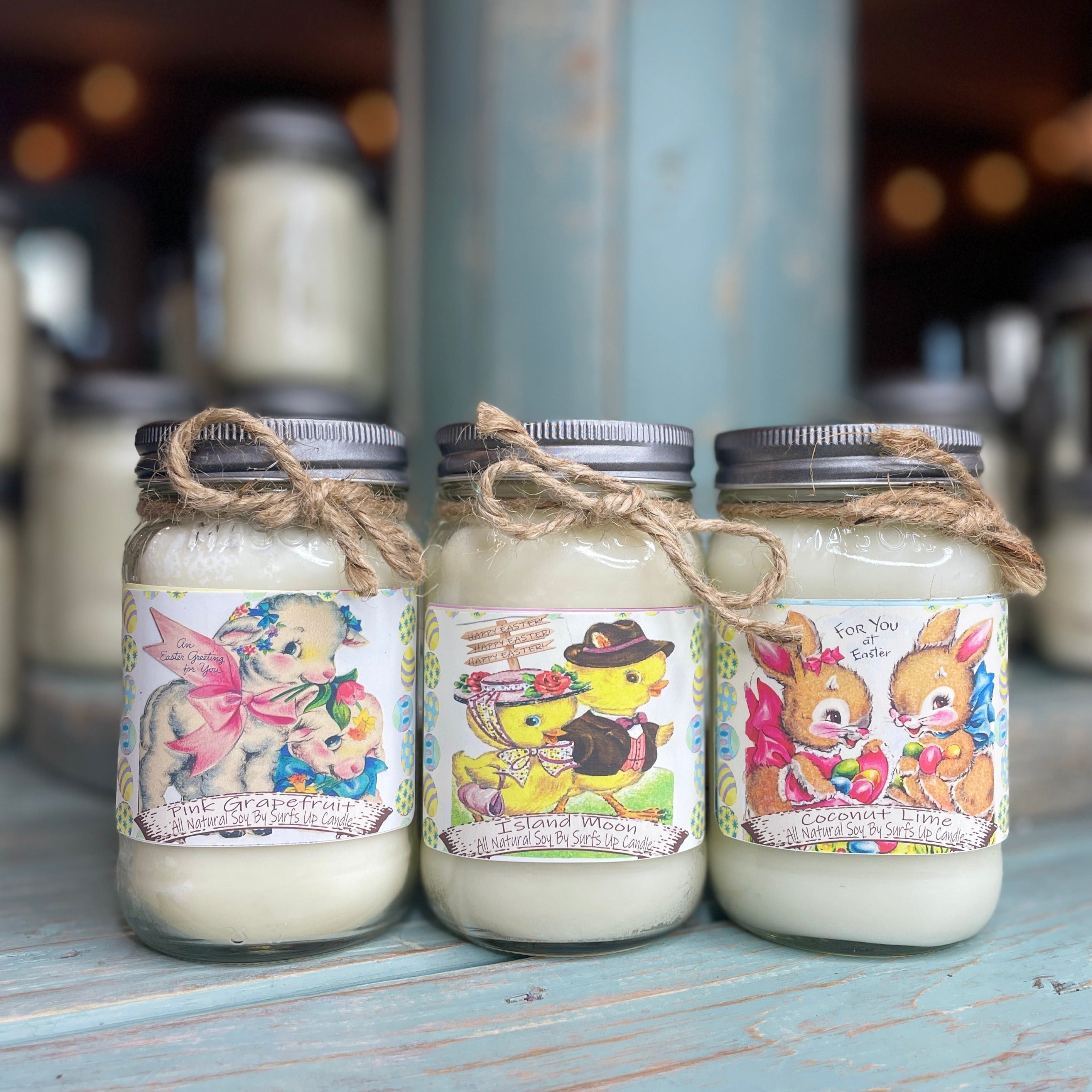 Vintage Easter Mason Jar Trio - Easter Collection