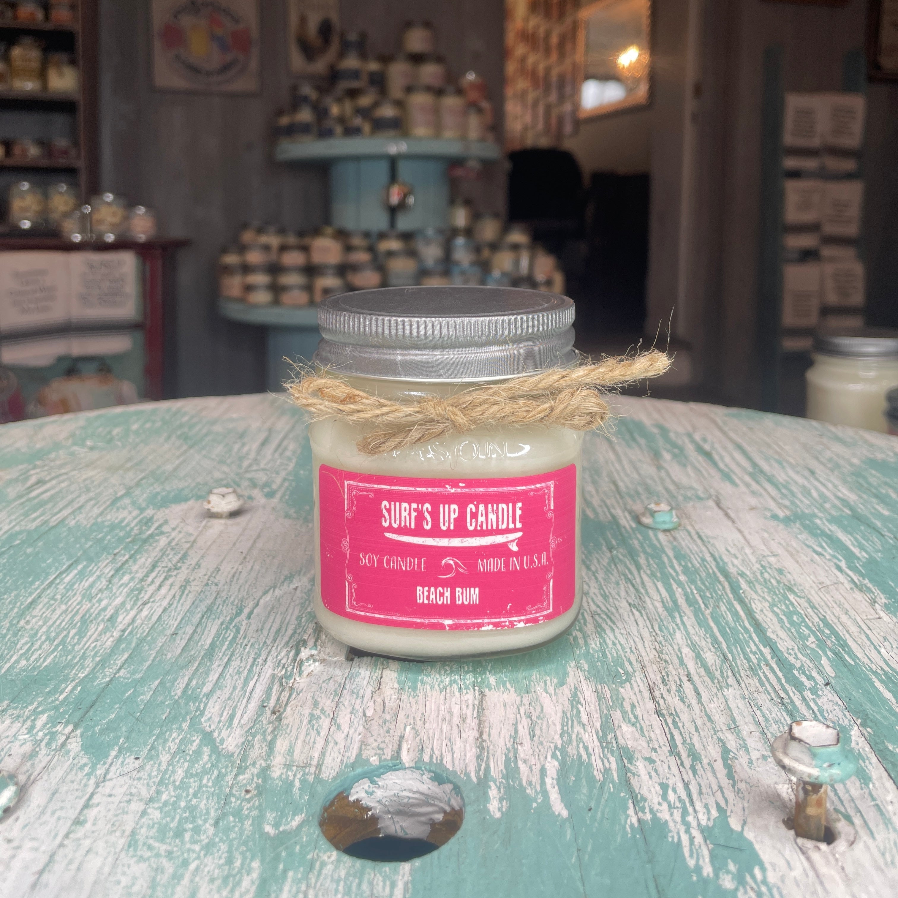 Beach Bum Mason Jar Candle - Valentine Collection