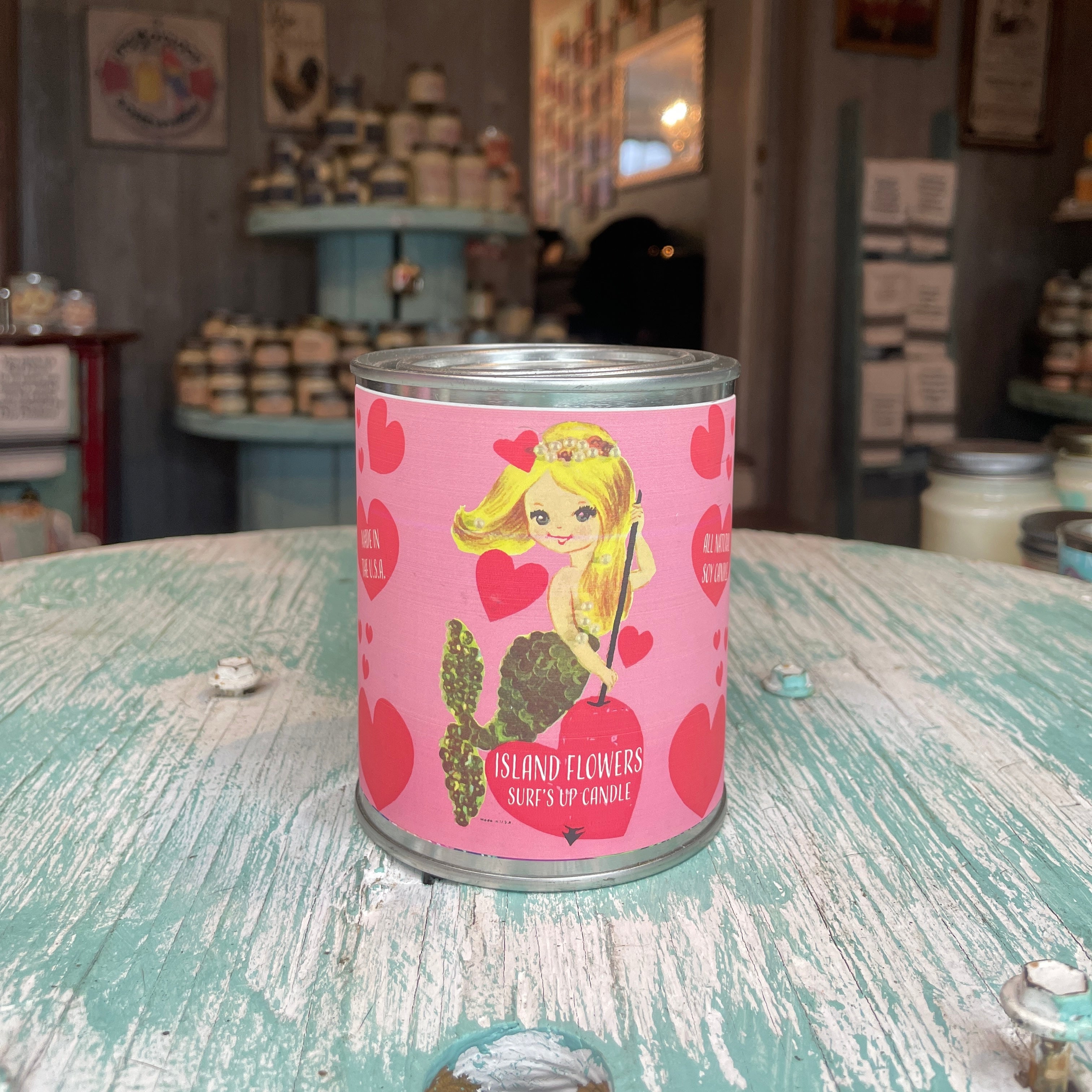 Sidewalk Sale 24 Mermaid Island Flowers Paint Can Candle - Valentine's Day Collection