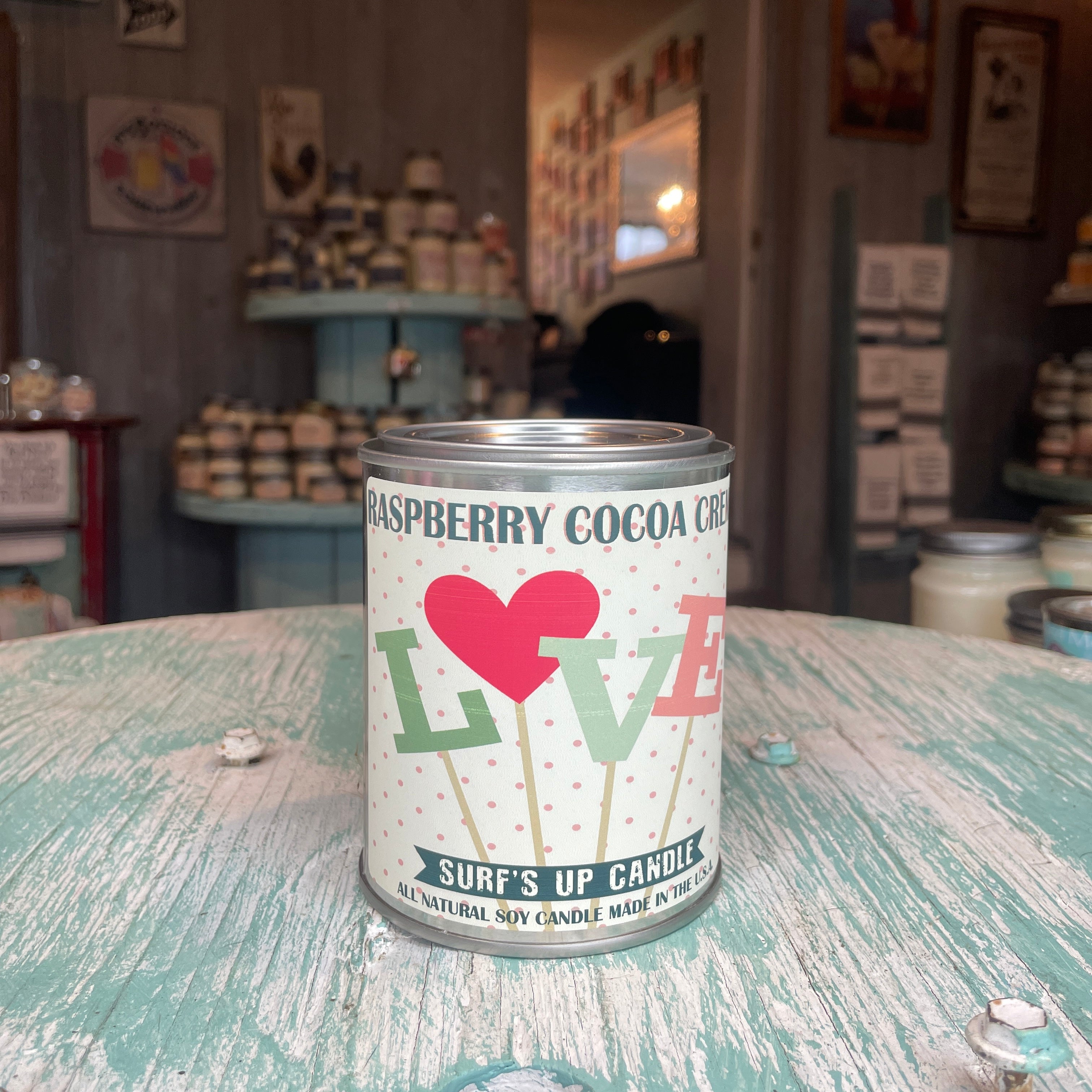 Sidewalk Sale 24 LOVE Raspberry Cocoa Creme Paint Can Candle - Valentine's Day Collection