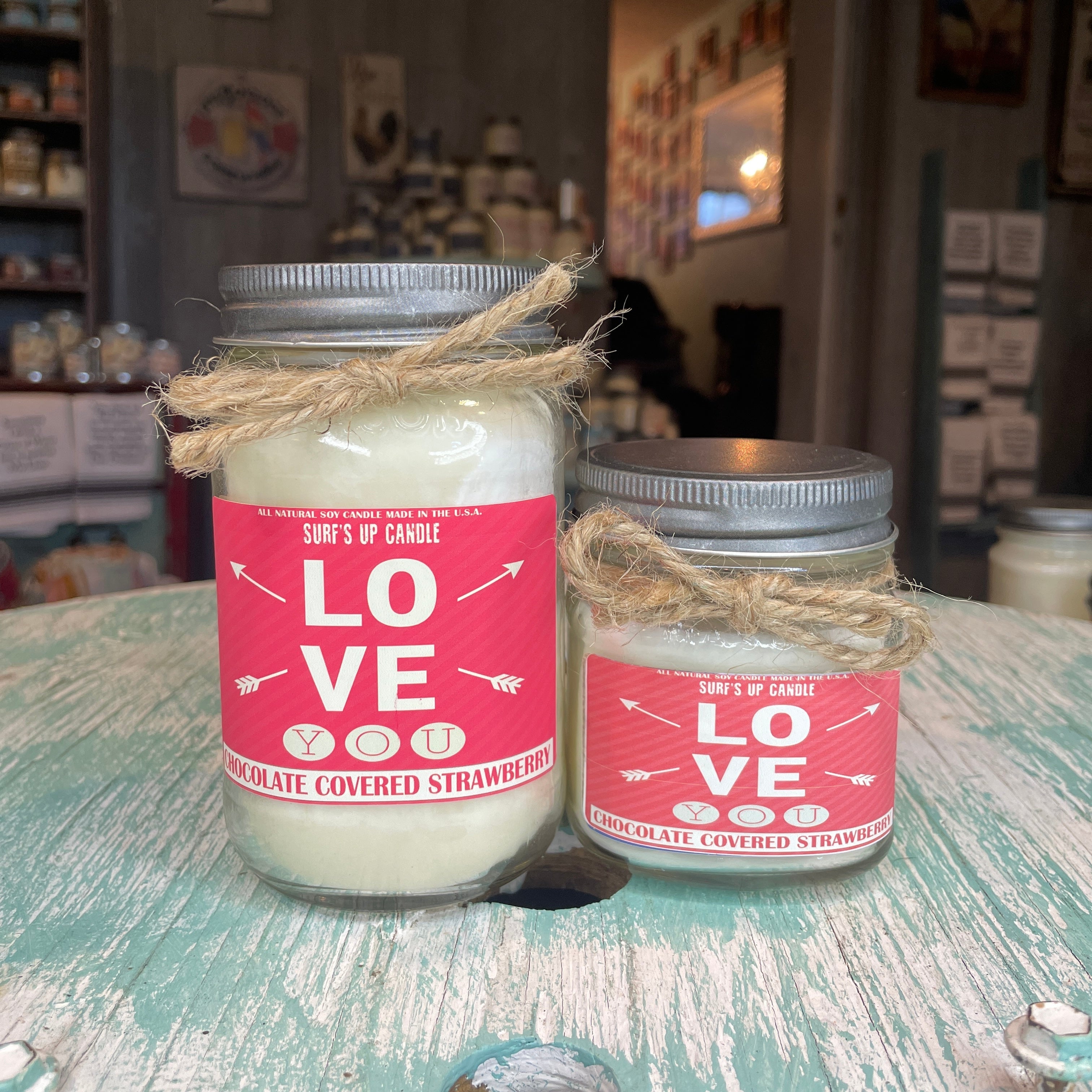Sidewalk Sale 24 Covered Strawberry Mason Jar Candle - Valentine's Day Collection