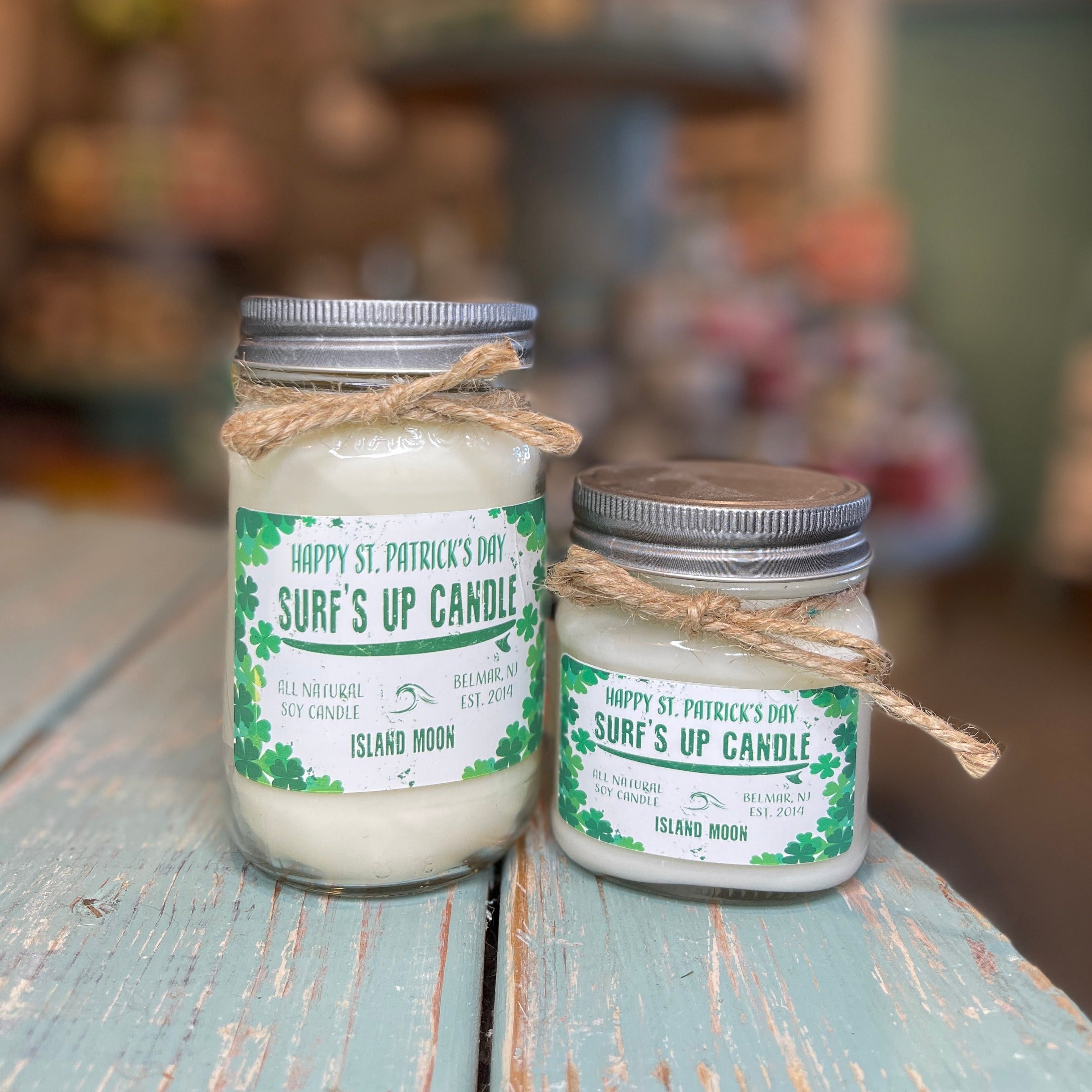 Let's Get Green Island Moon Mason Jar Candle - St. Patrick's Day Collection
