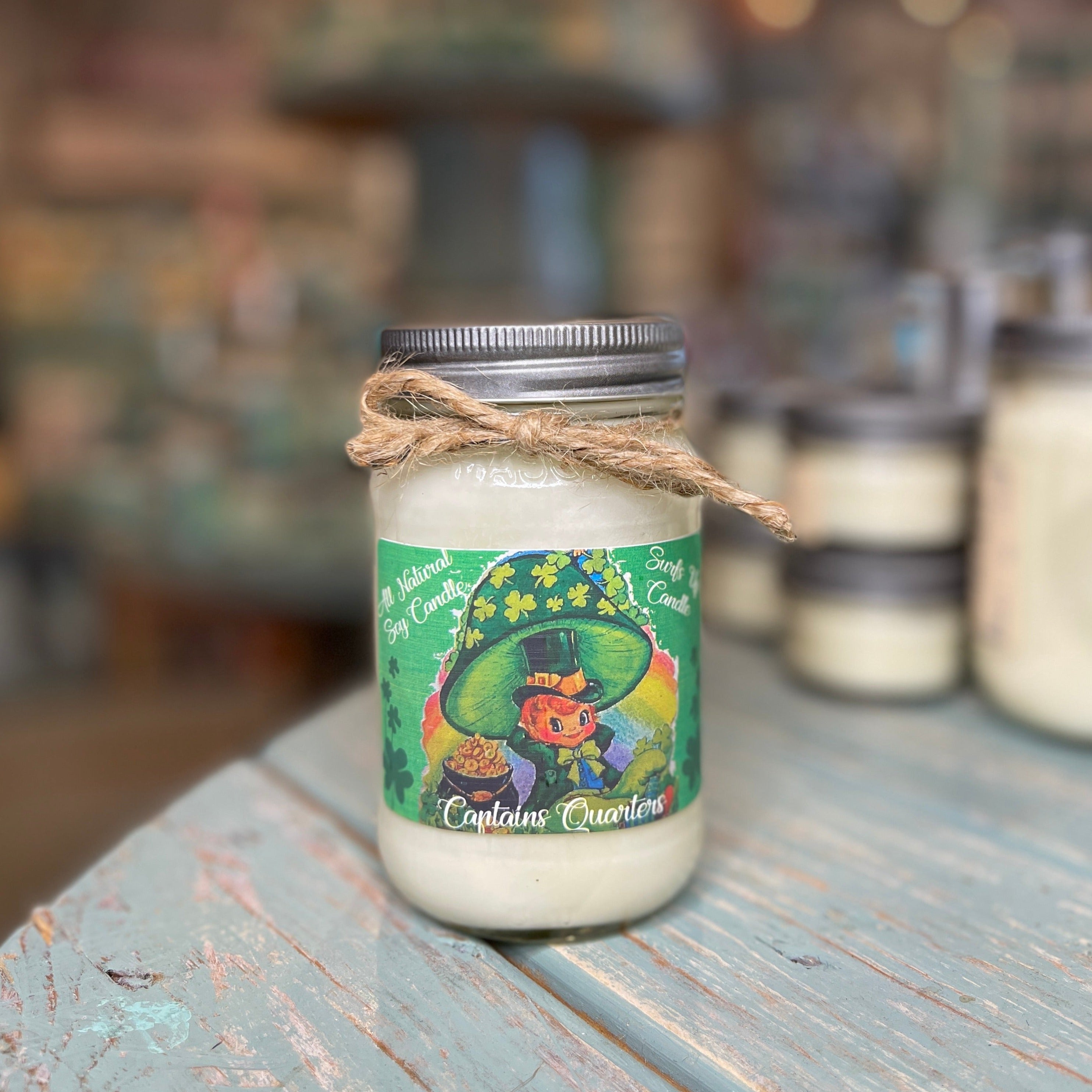 Side Walk Sale Leprechaun Captains Quarters Mason Jar Candle - St. Patrick's Day Collection