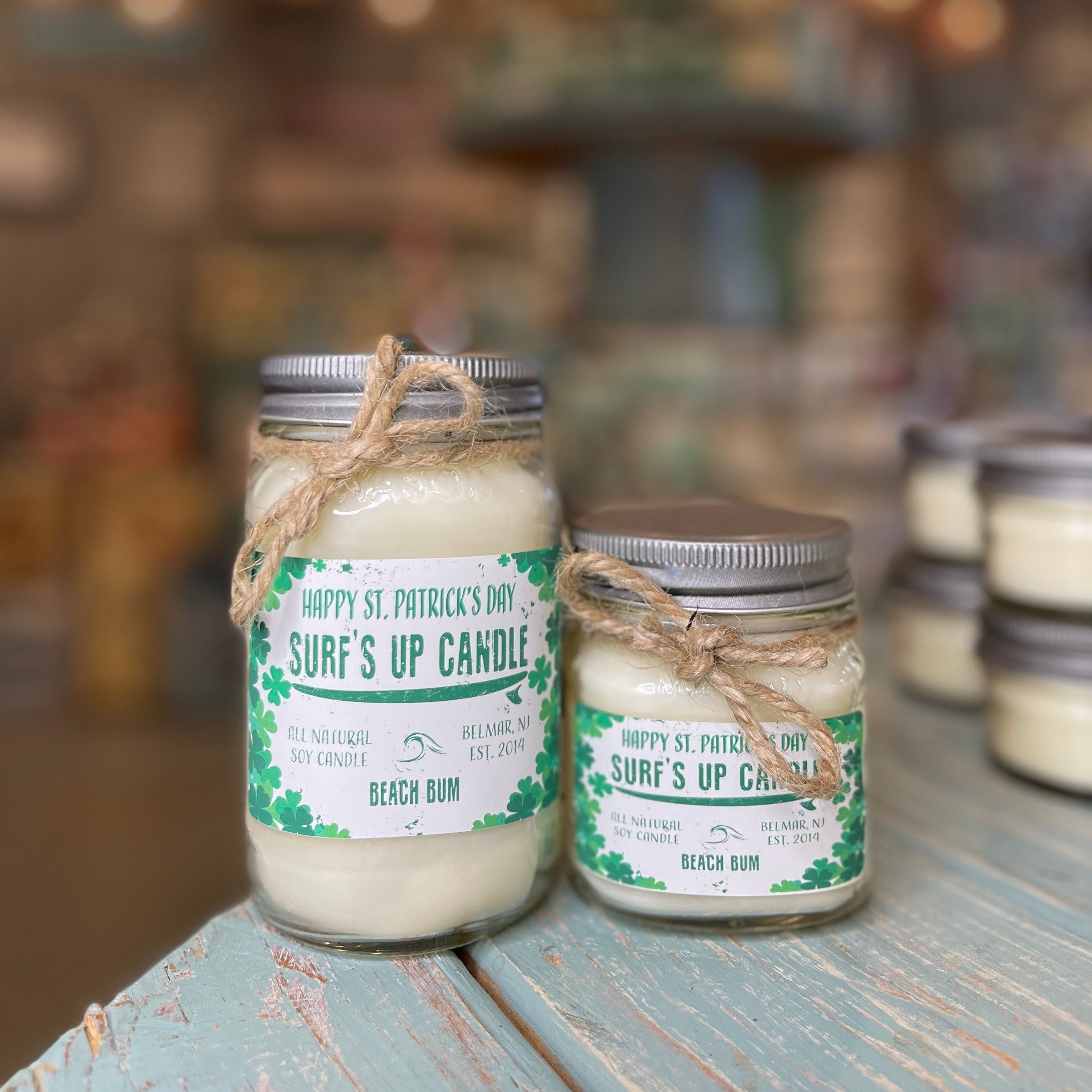 Let's Get Green Beach Bum Mason Jar Candle - St. Patrick's Day Collection
