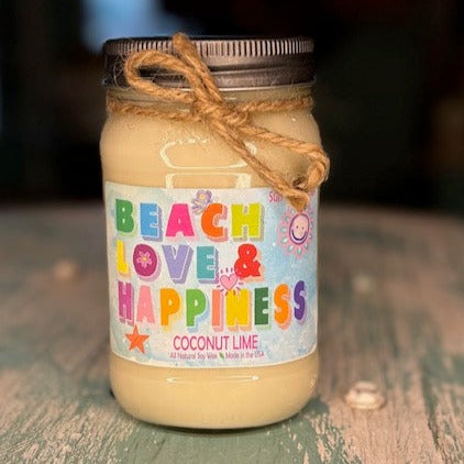Coconut Lime Mason Jar Candle  - Sunshine Collection