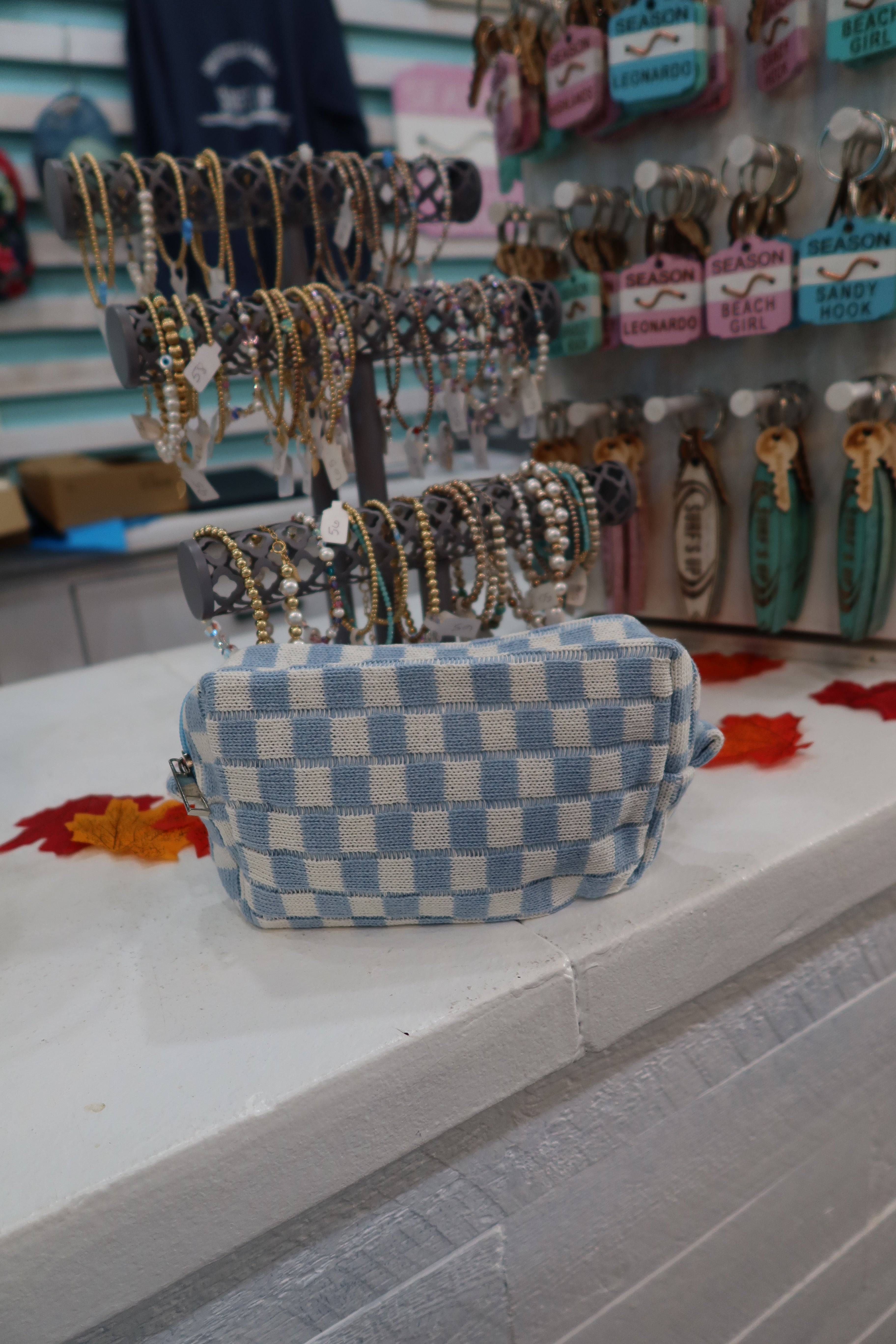 Small Checkered Toiletry Bag