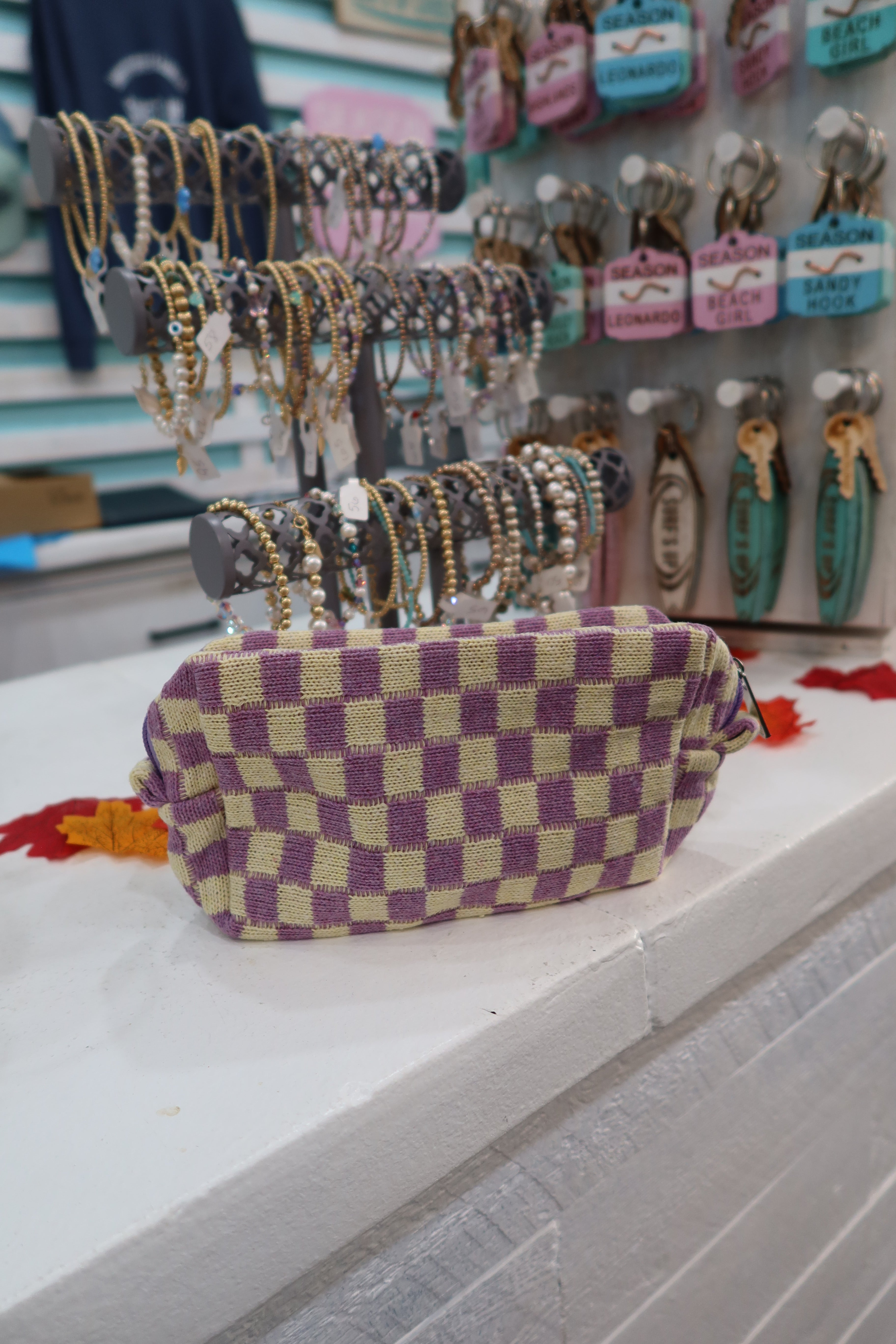 Small Checkered Toiletry Bag