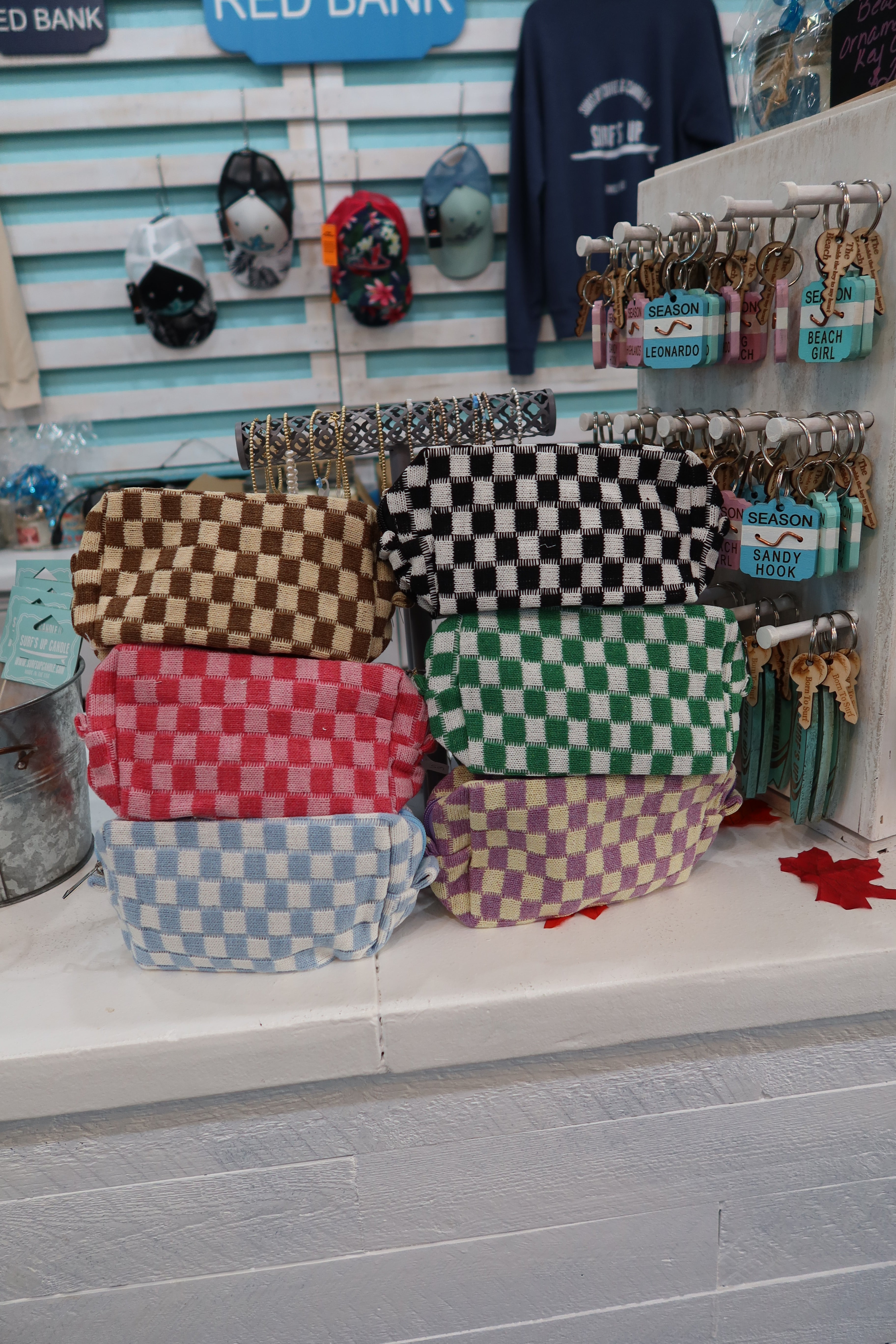 Small Checkered Toiletry Bag