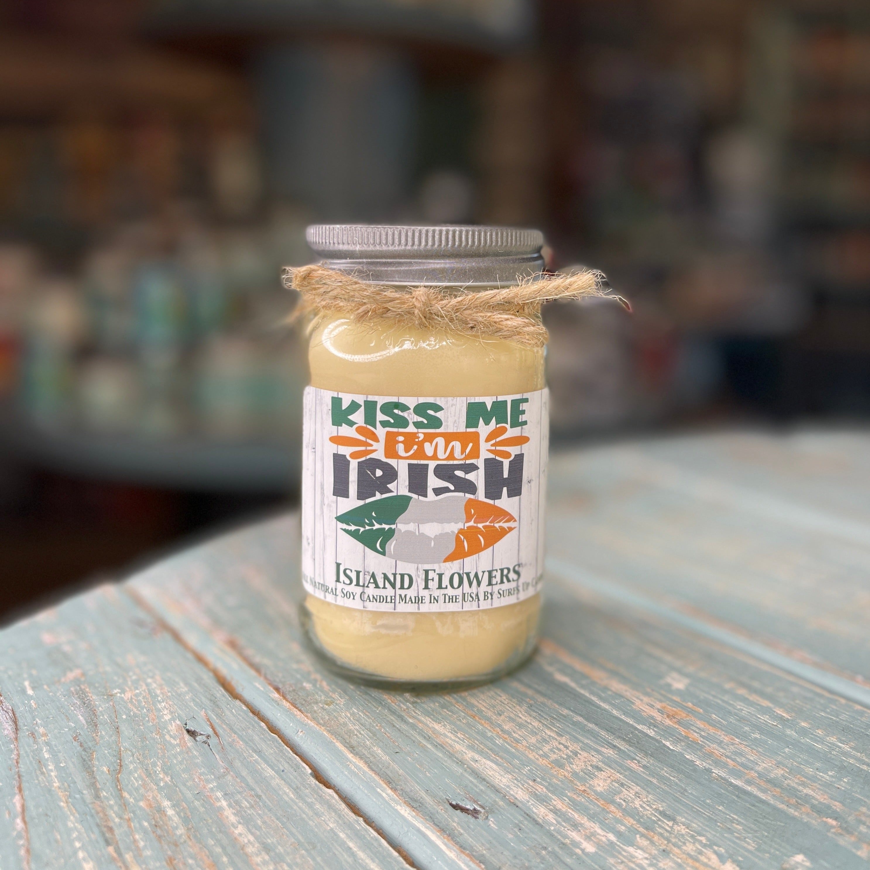 Kiss Me Island Flowers Mason Jar Candle  - St. Patrick's Day Collection