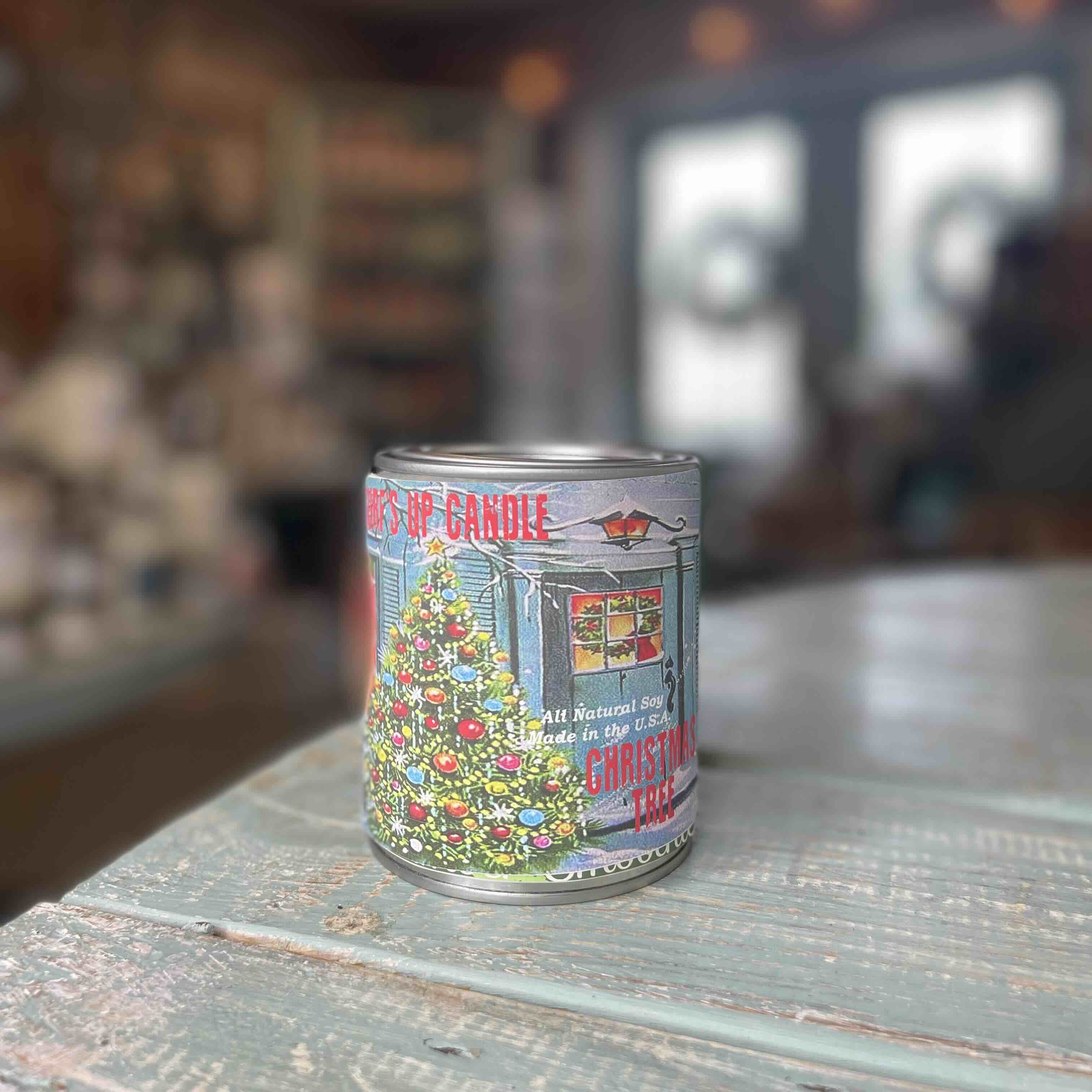 Christmas Tree Paint Can Candle - Vintage Collection