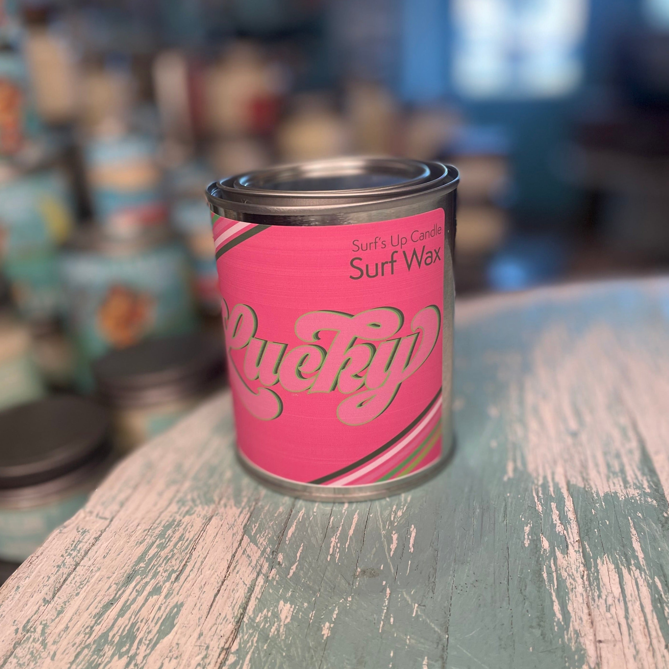 Sidewalk  Sale Lucky Pink Surf Wax Paint Can Candle - St. Patrick's Day Collection