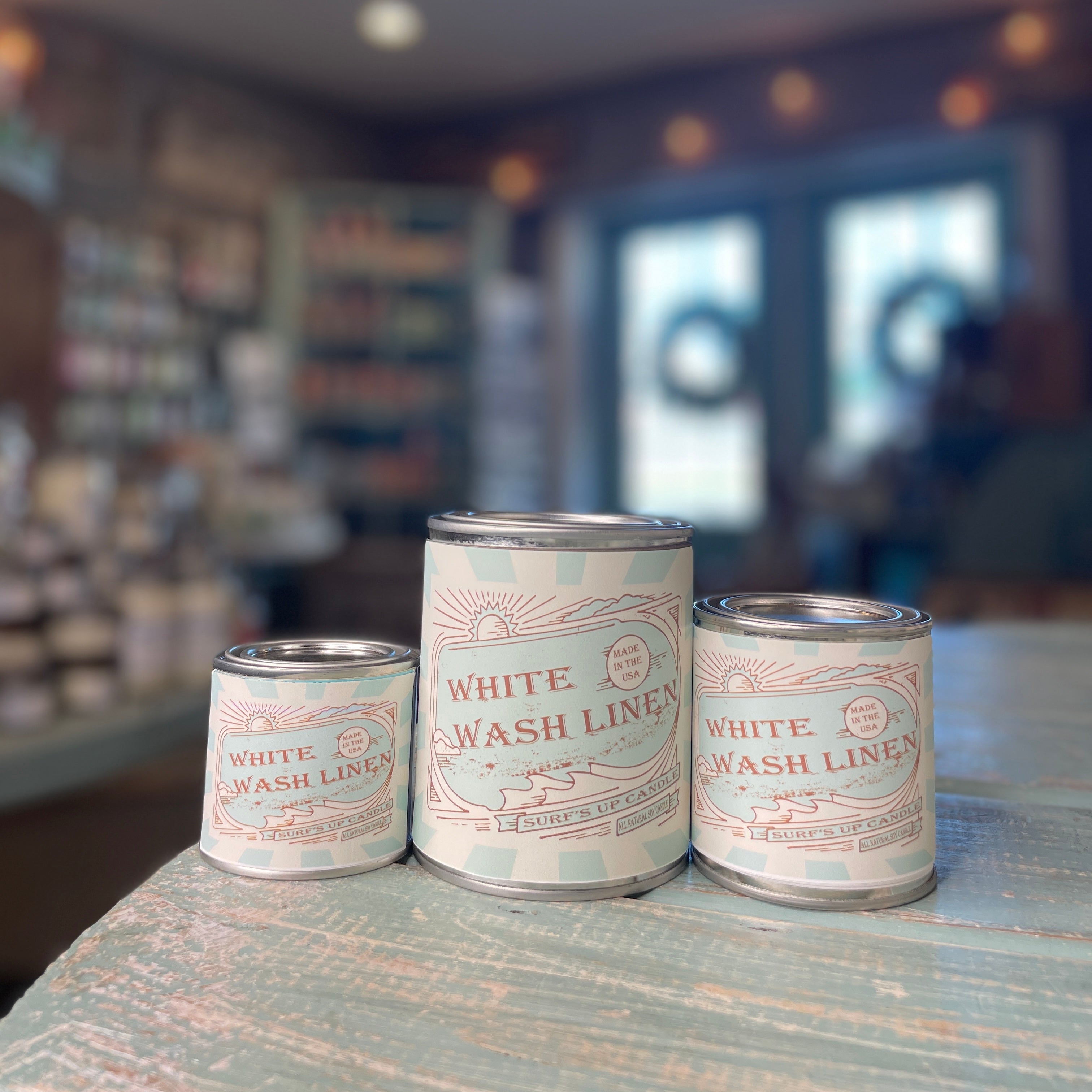 White Wash Linen Can Candle - Vintage Collection