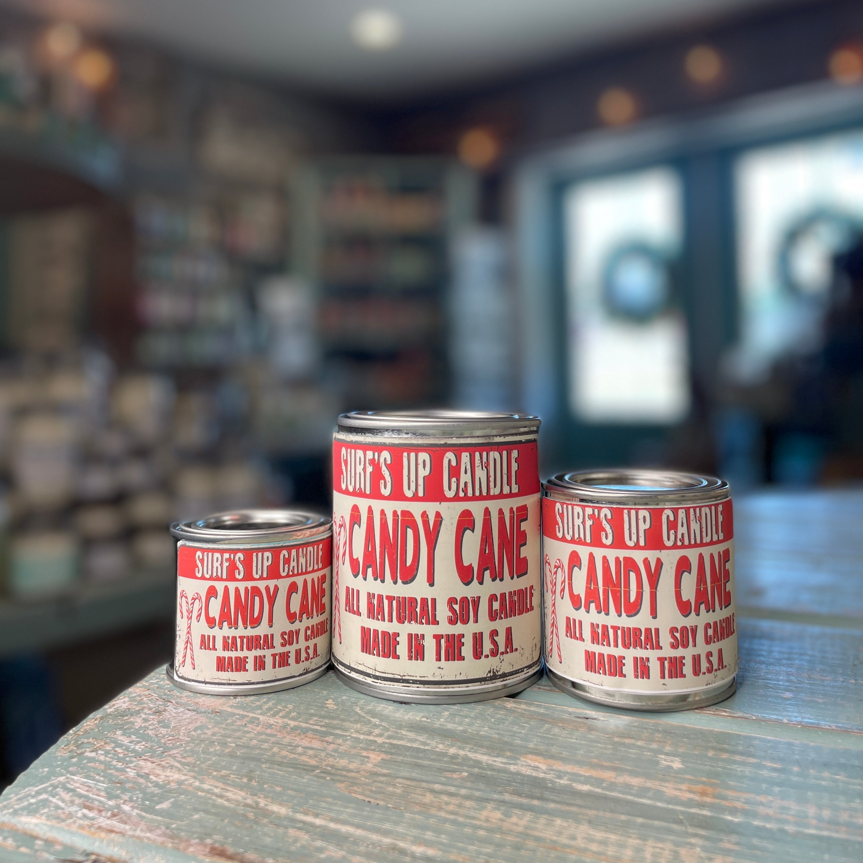 Side Walk 24 Candy Cane Paint Can Candle - Vintage Collection