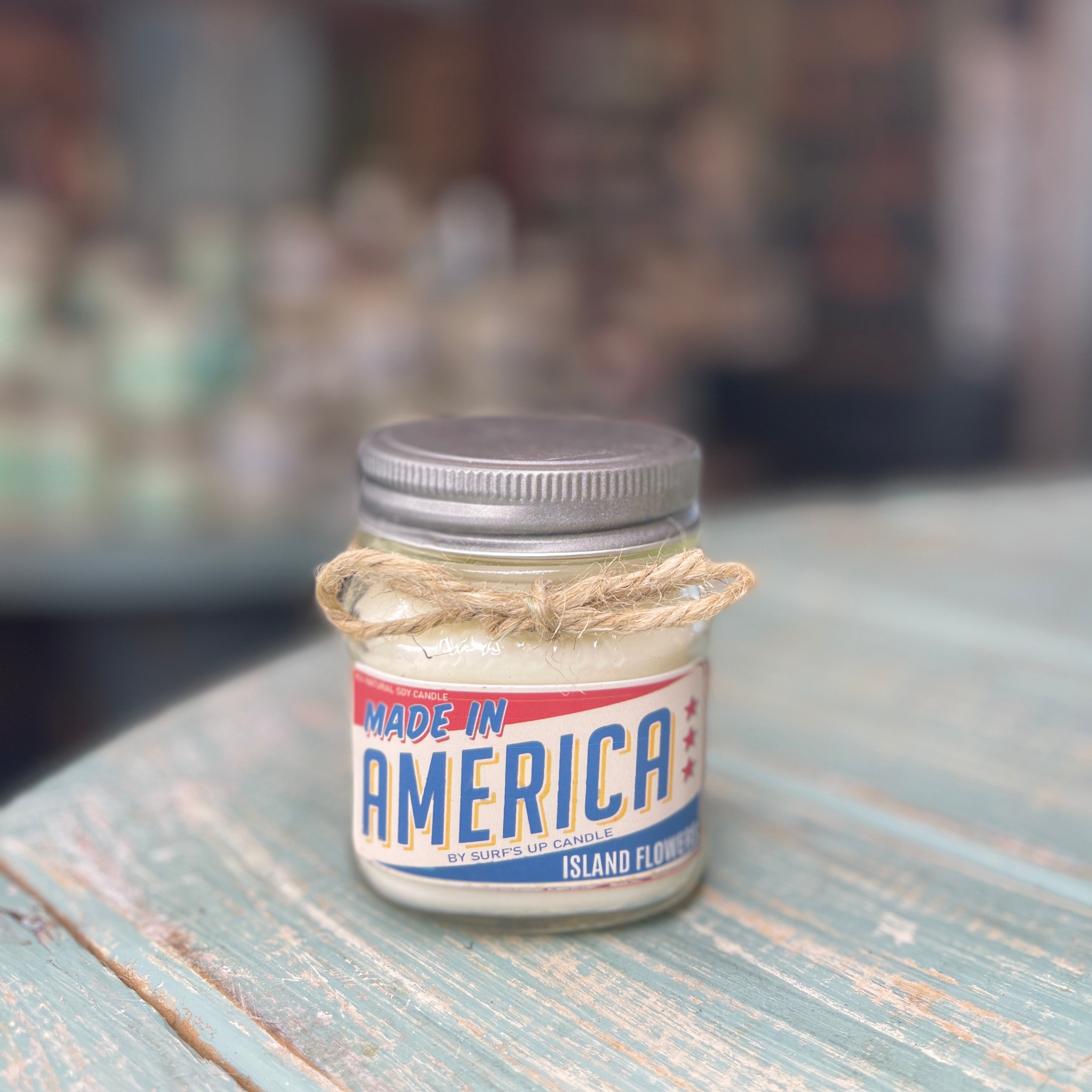 Made in America Island Flowers Mason Jar Candle - Americana Collection