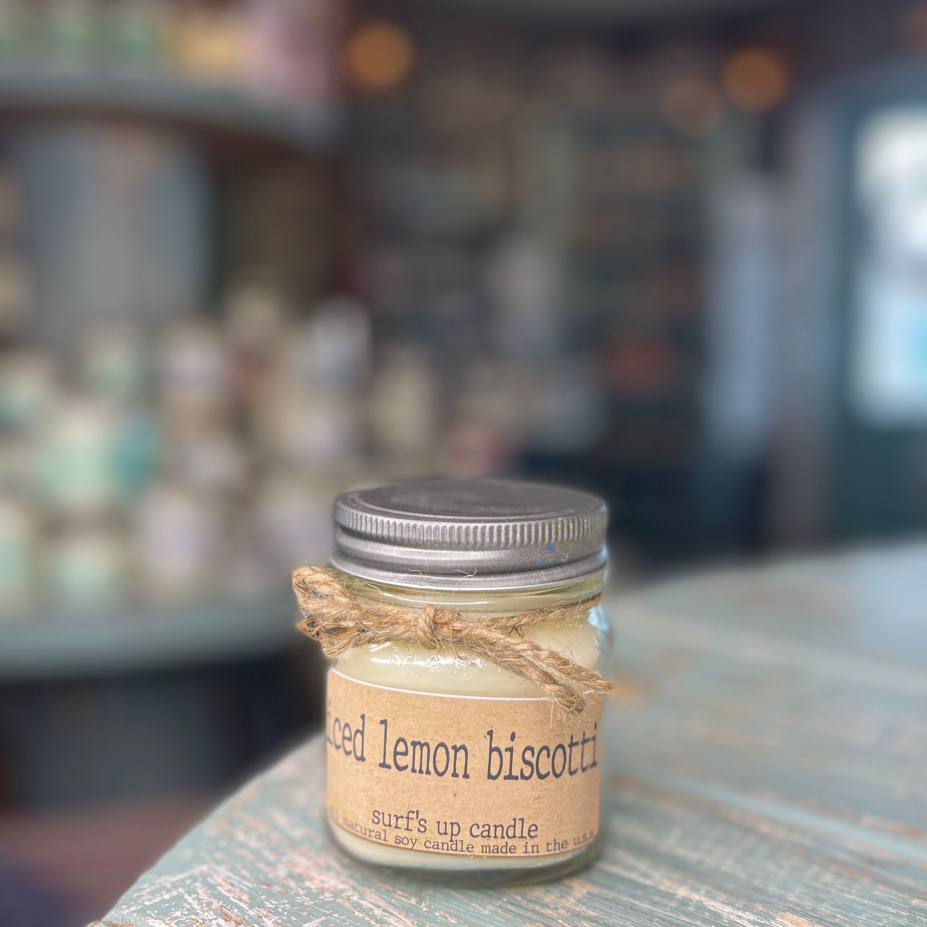Iced Lemon Biscotti Mason Jar Candle - Brown Bag Collection