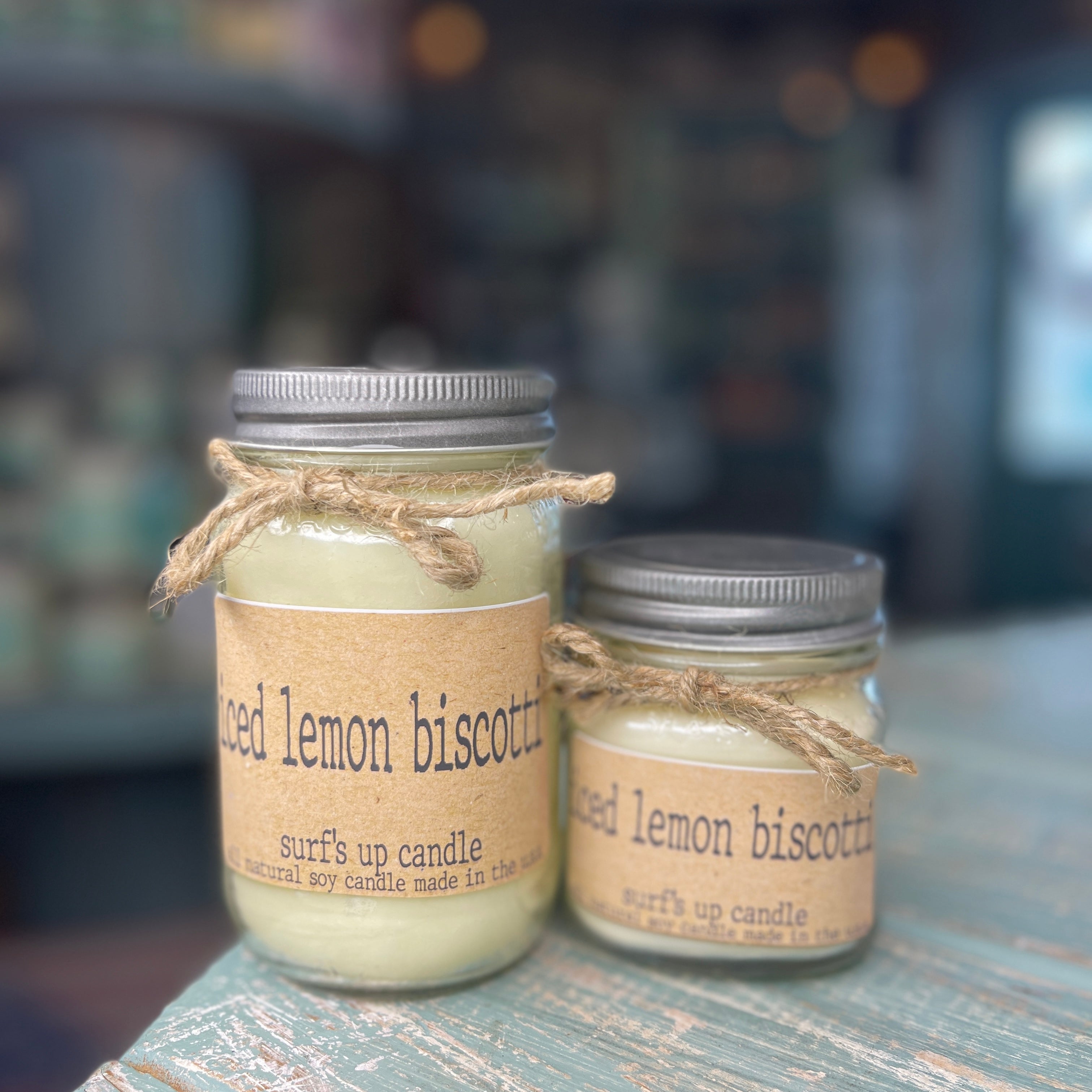 Iced Lemon Biscotti Mason Jar Candle - Brown Bag Collection