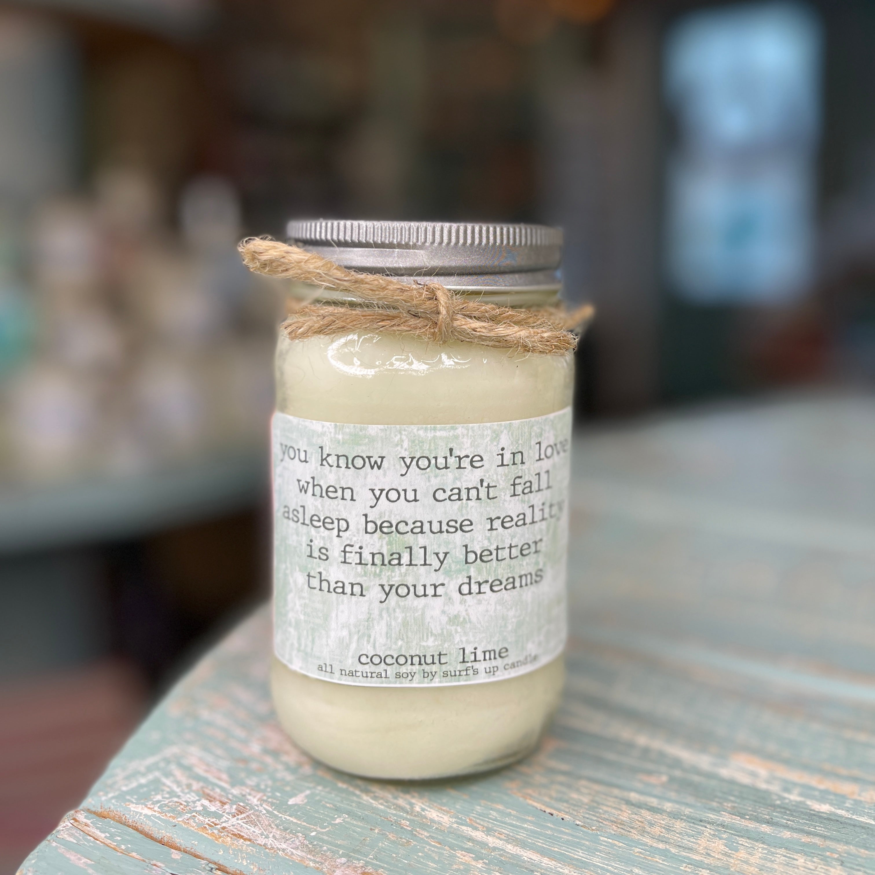 Romantic Quote Coconut Lime Mason Jar