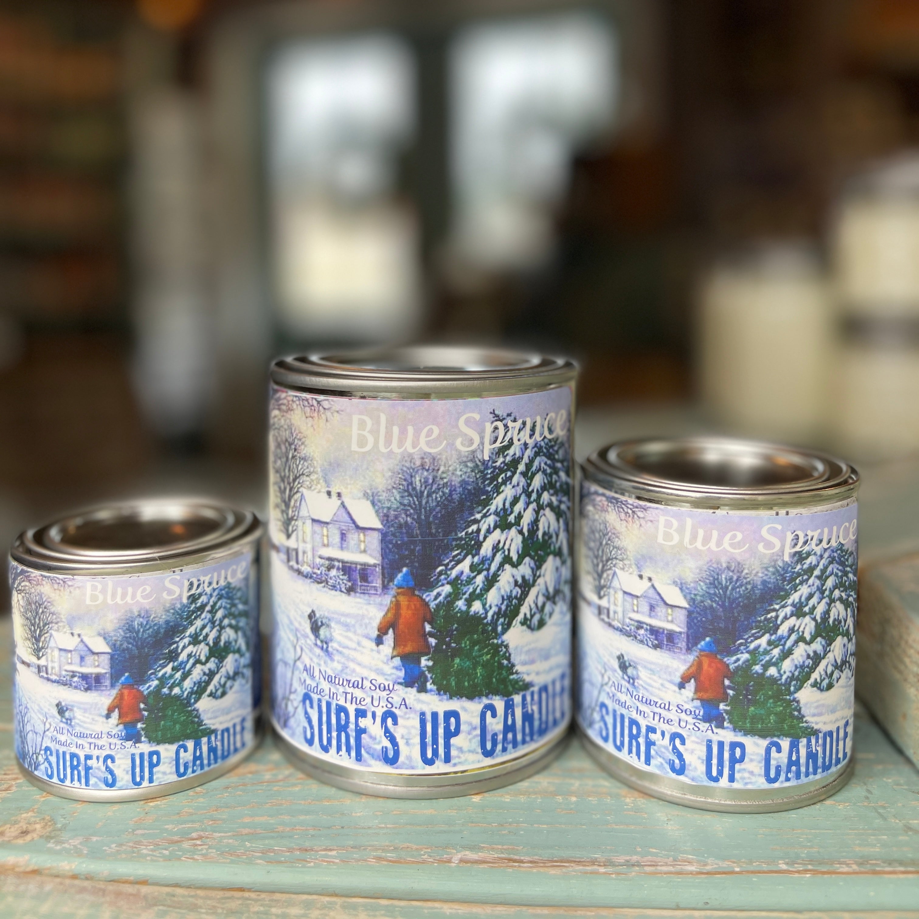 Blue Spruce Paint Can Candle - Vintage Collection