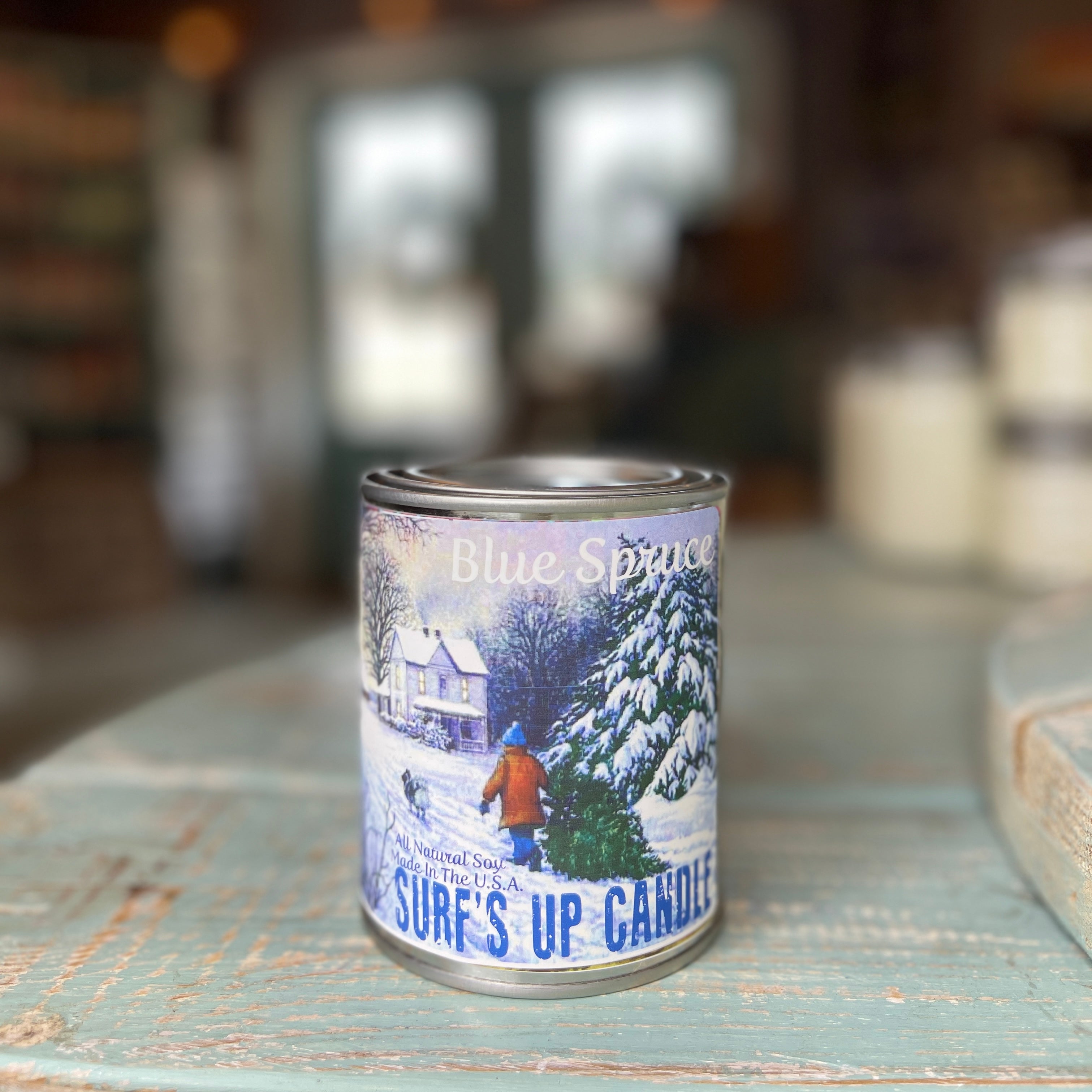 Side Walk Sale 24 Blue Spruce Paint Can Candle - Vintage Collection