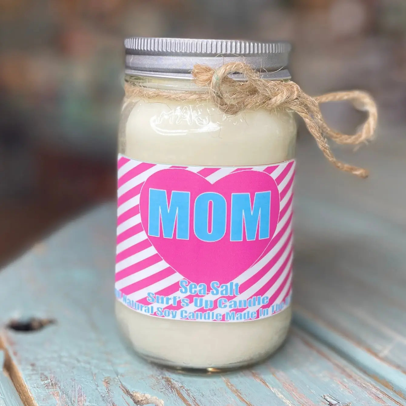 Sea Salt Pink Hearts Mason Jar Candle - Mother's Day Collection