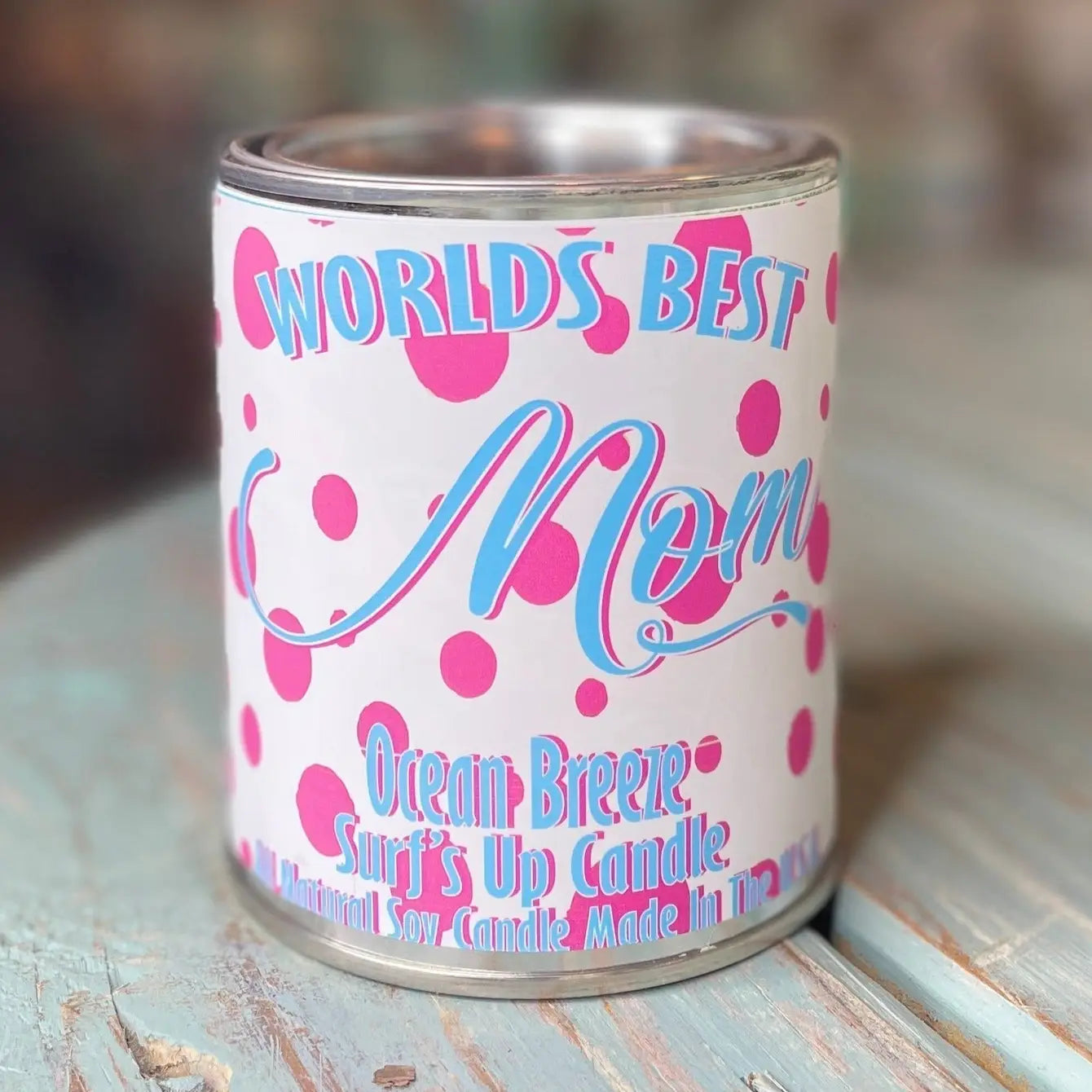 Ocean Breeze Pink Heart Paint Can Candle - Mother's Day Collection