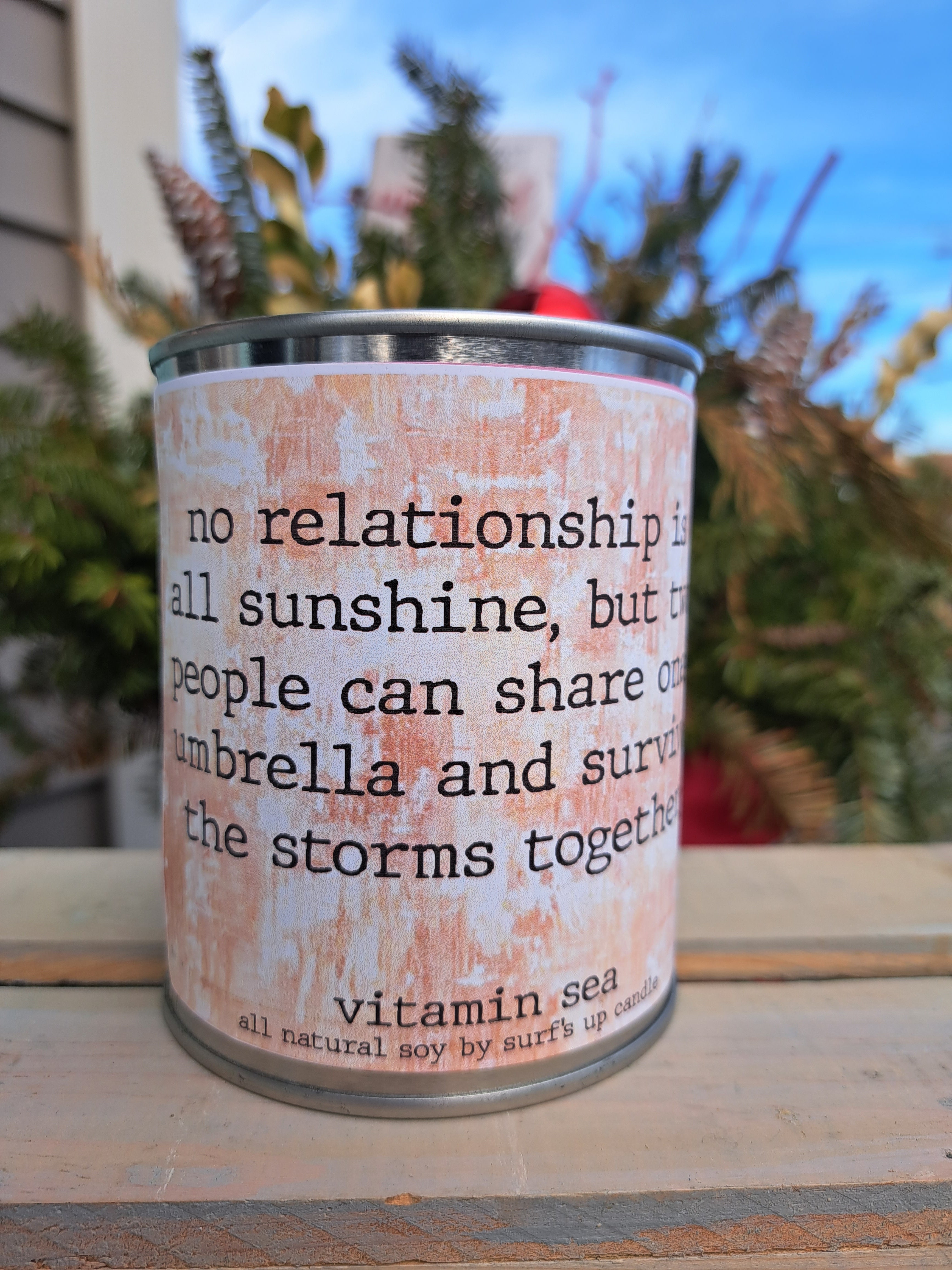 Survive the Storms Vitamin Sea Paint Can Candle - Romantic Quotes Collection