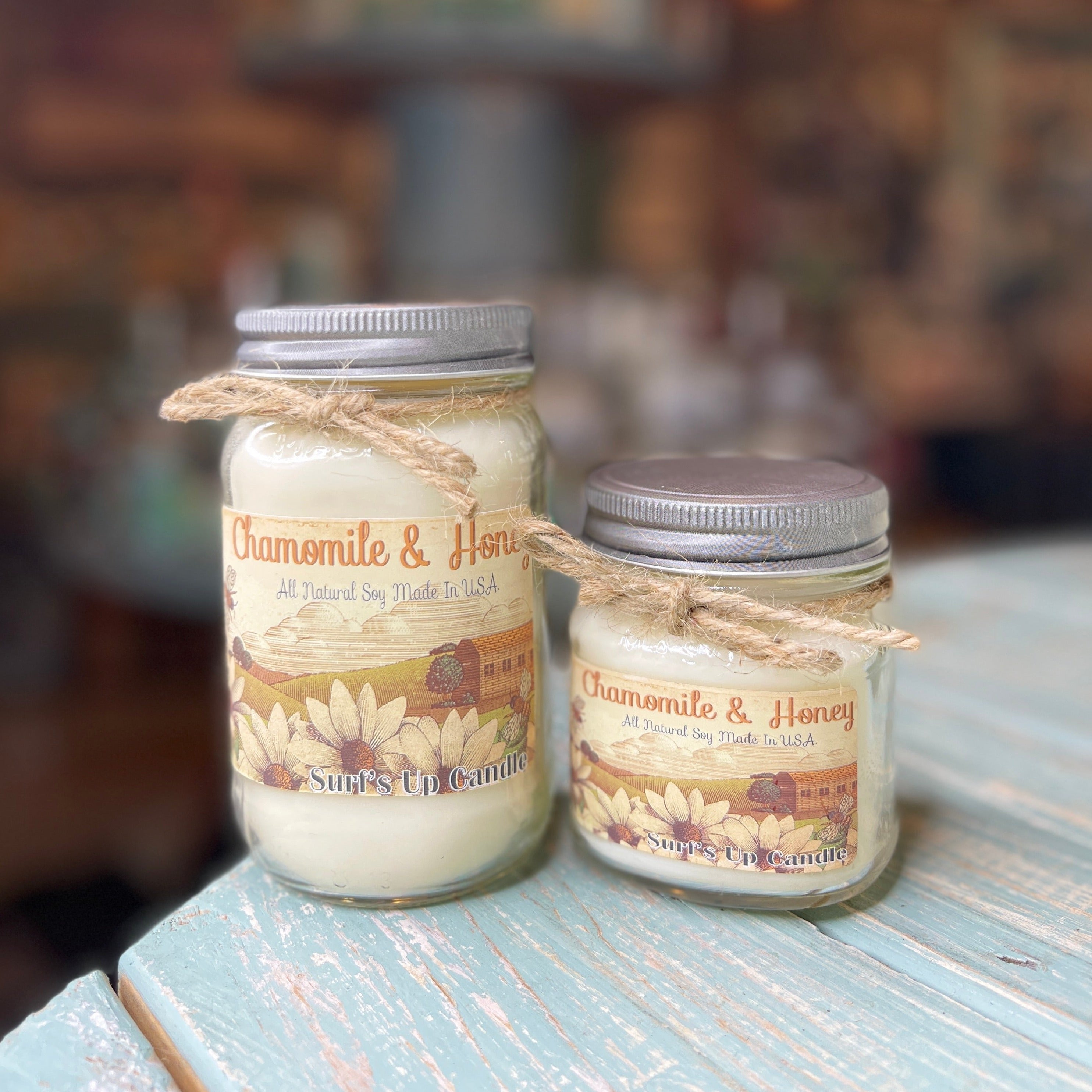 Chamomile and Honey Mason Jar Candle - Vintage Collection