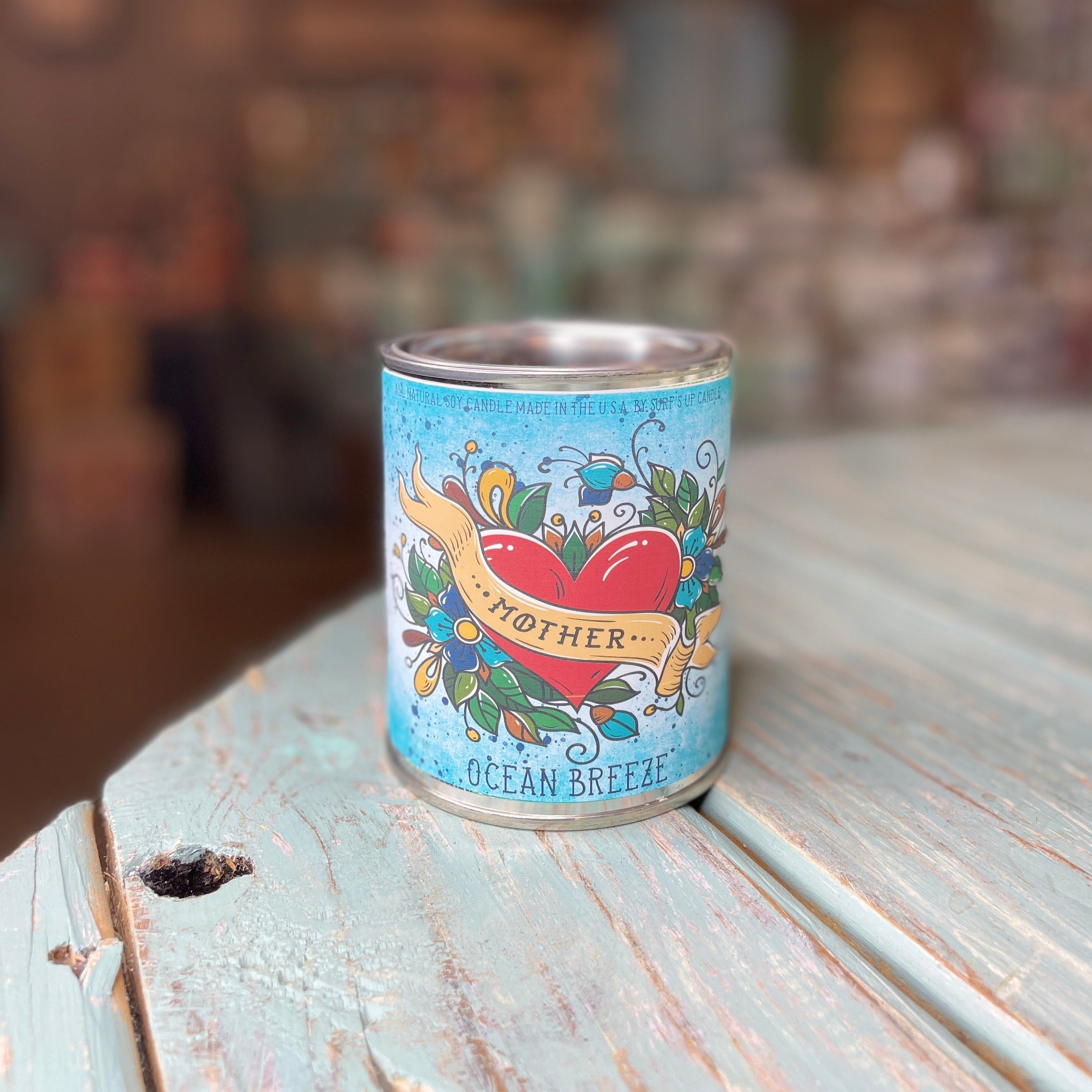 Ocean Breeze Tattoo Inspired Paint Can Candle - Mother's Day Collection