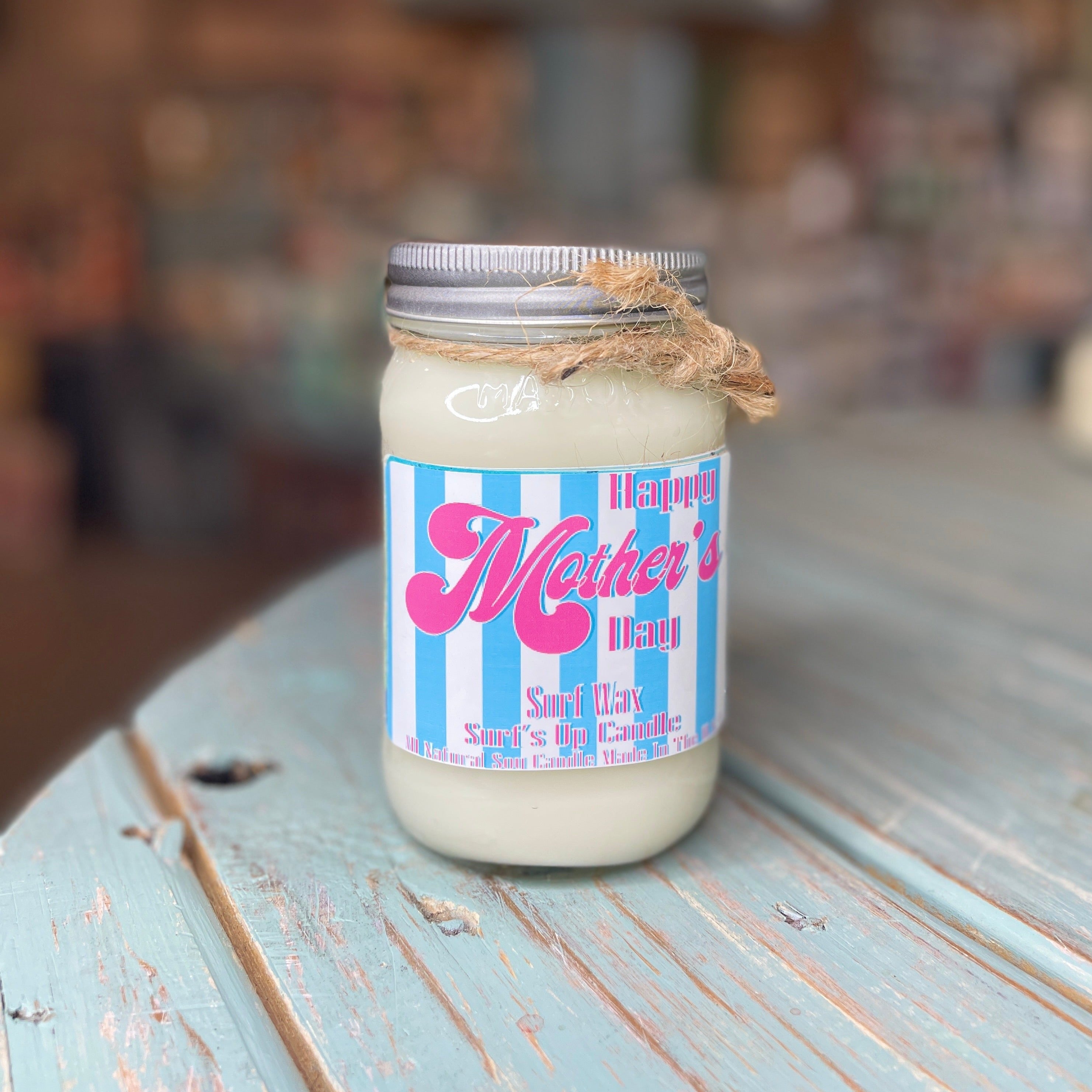 Surf Wax Pink Hearts Mason Jar Candle - Mother's Day Collection